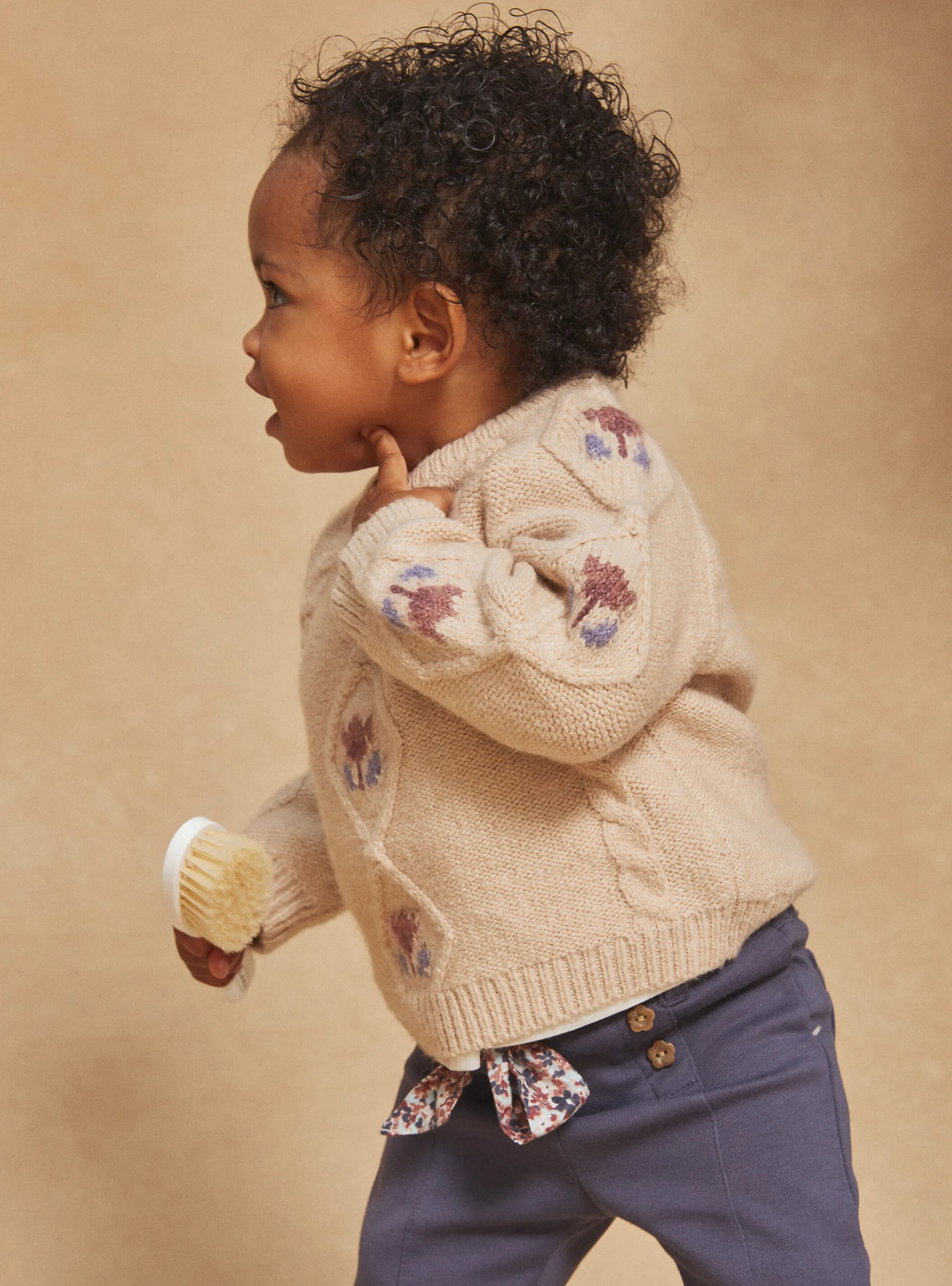 Best Sergent Major Beige cabled sweater