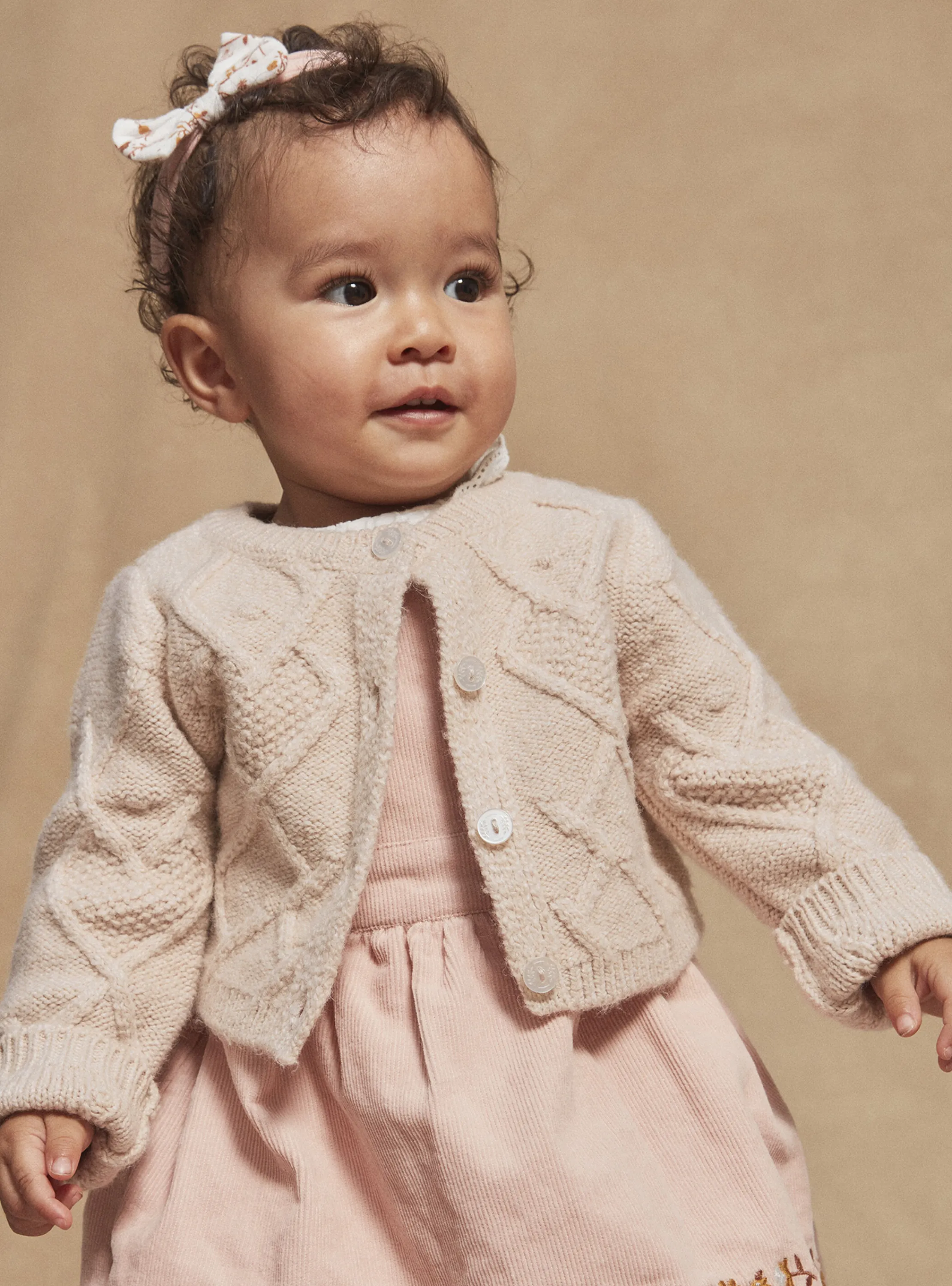 Sale Sergent Major Beige cable-knit cardigan