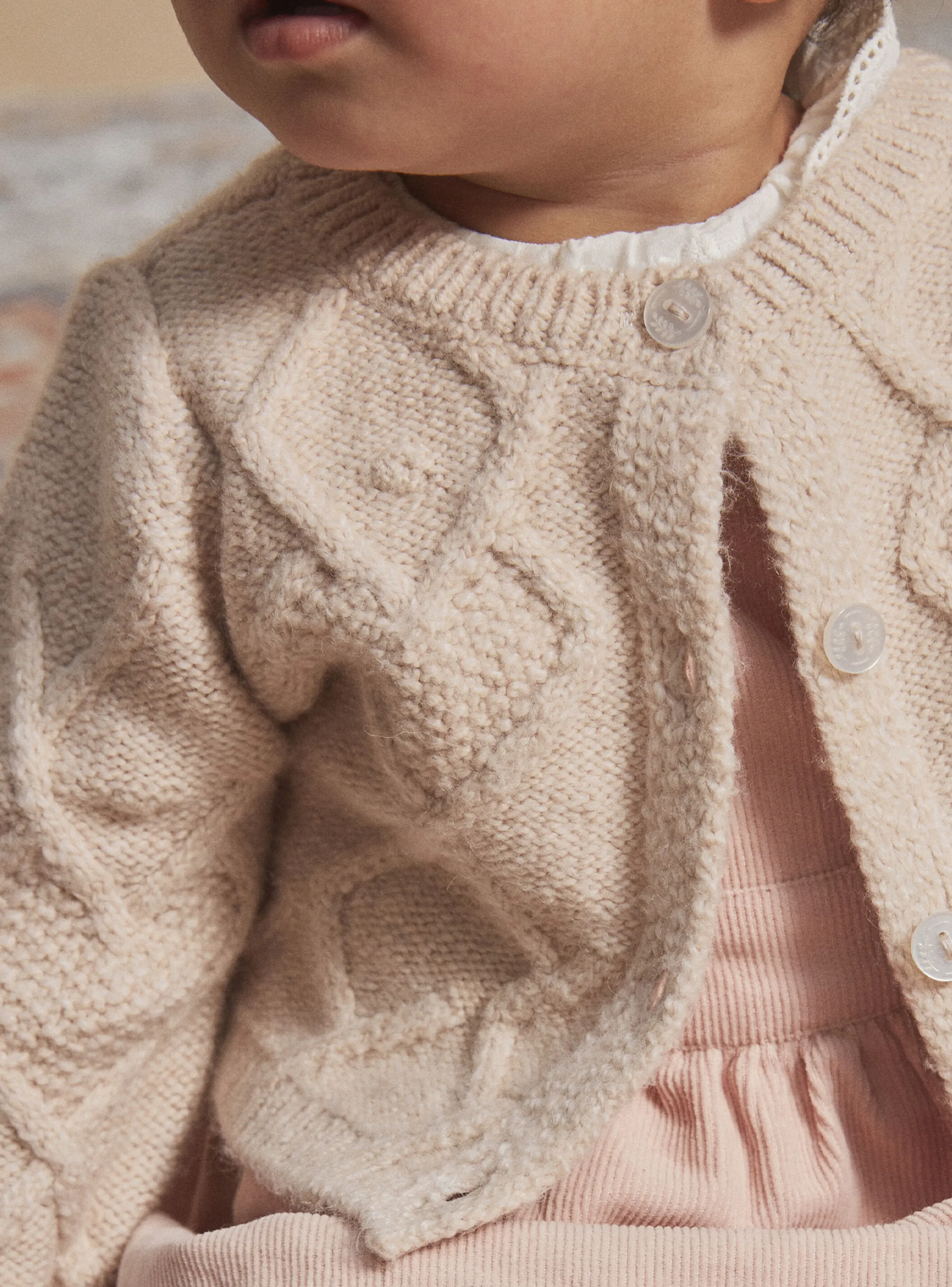 Sale Sergent Major Beige cable-knit cardigan