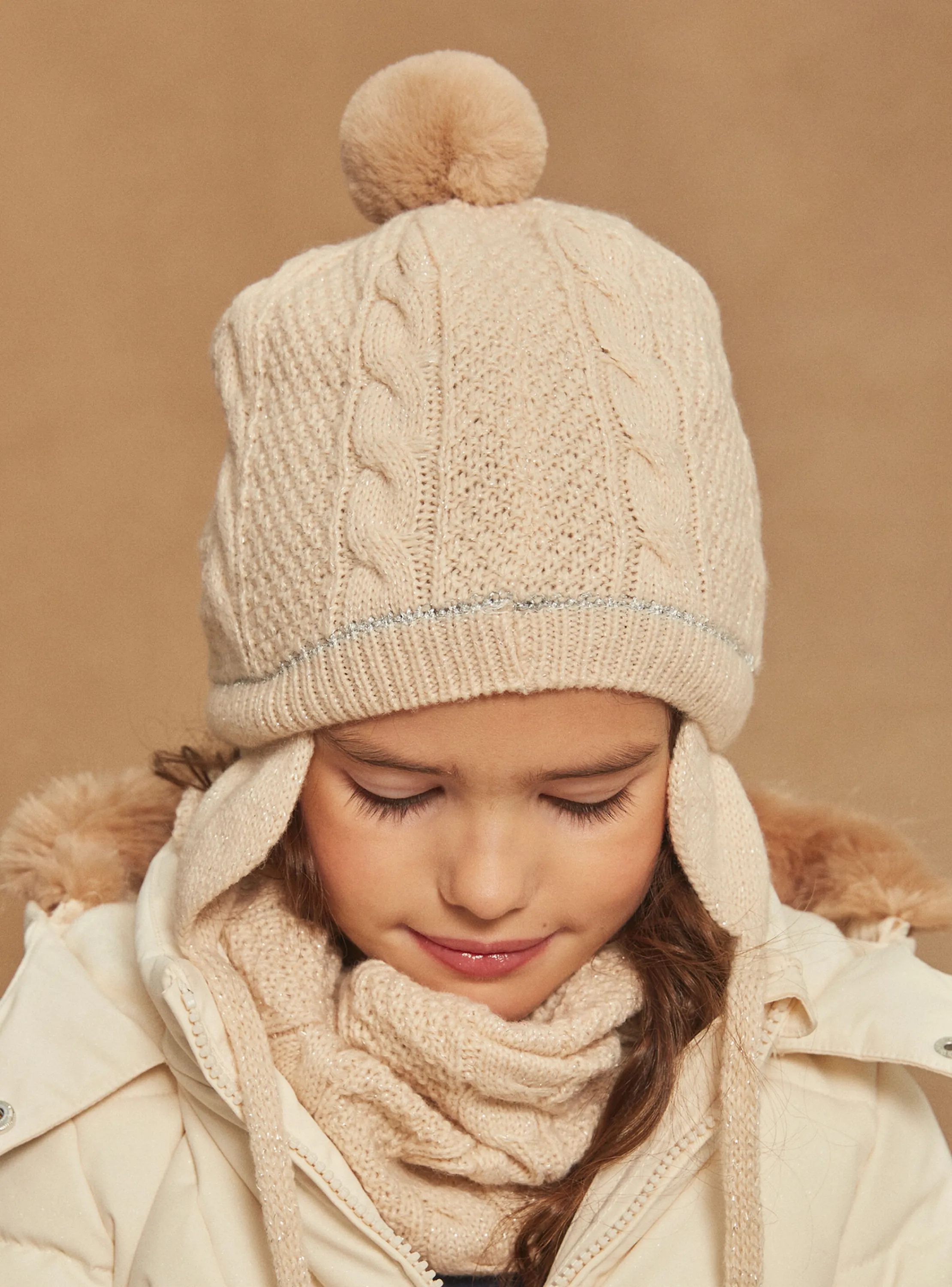 Discount Sergent Major Beige knitted cap with pompon