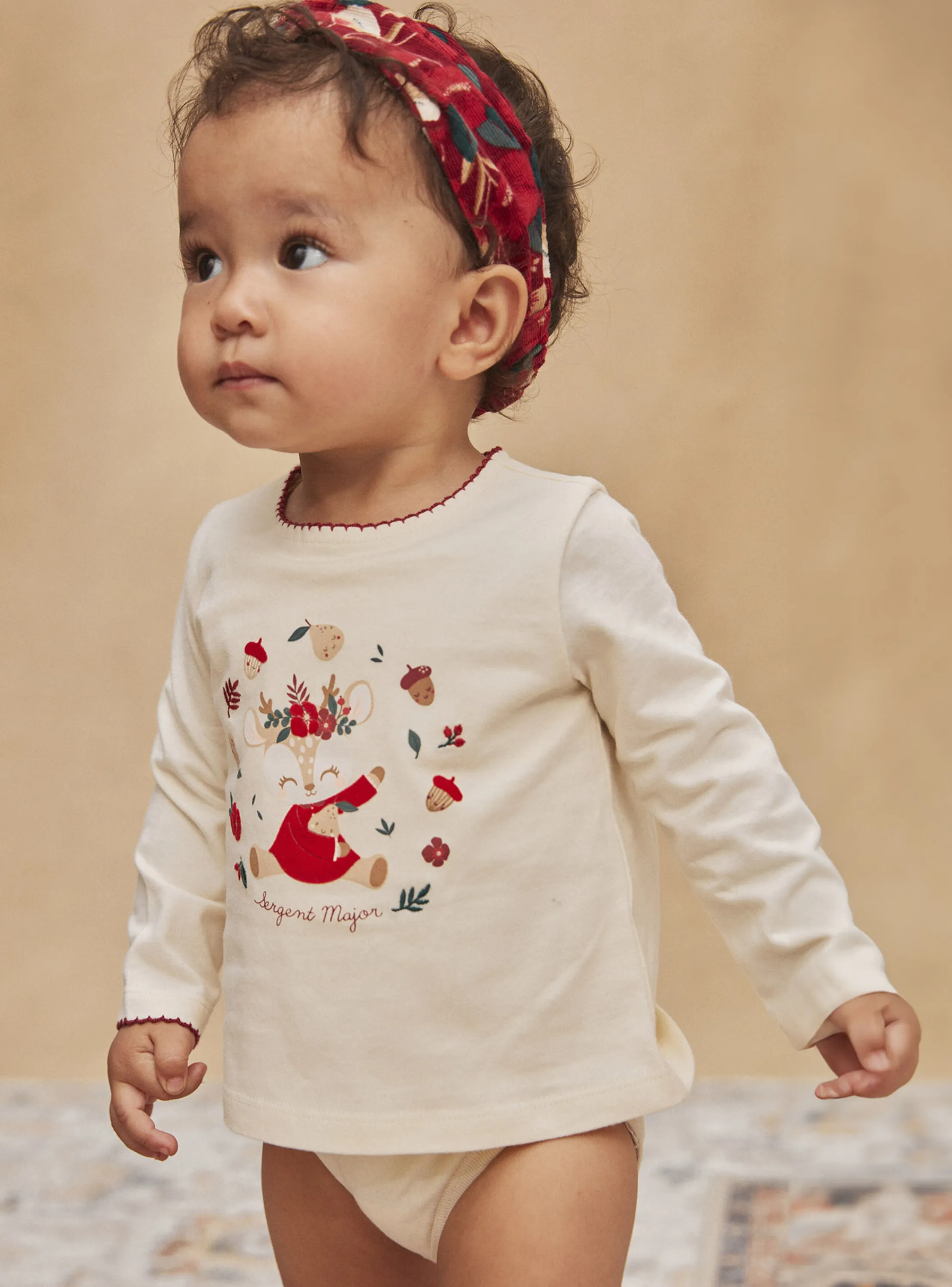 Sale Sergent Major Beige long-sleeved bodysuit T-shirt