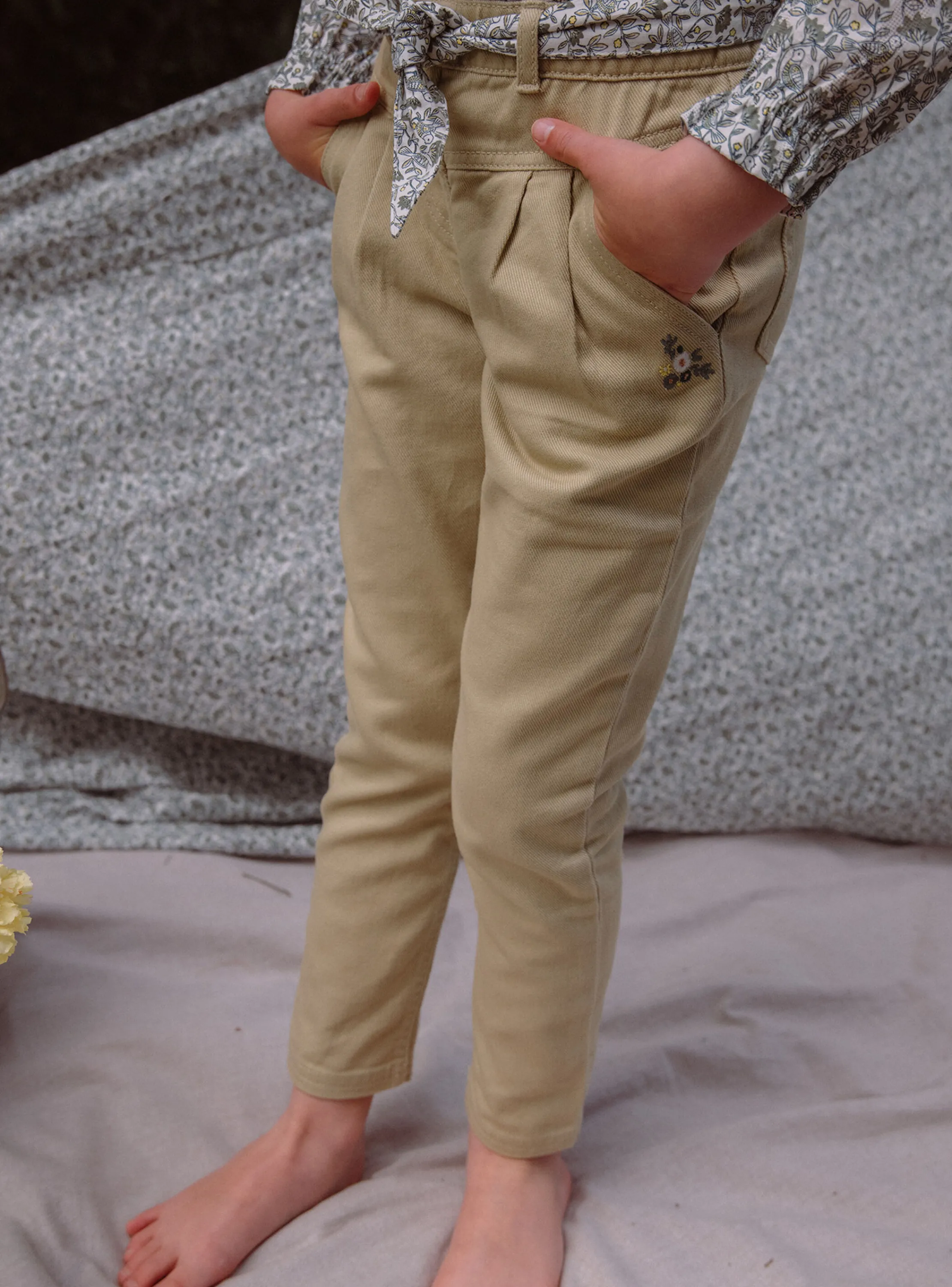 Store Sergent Major Beige twill carrot pants