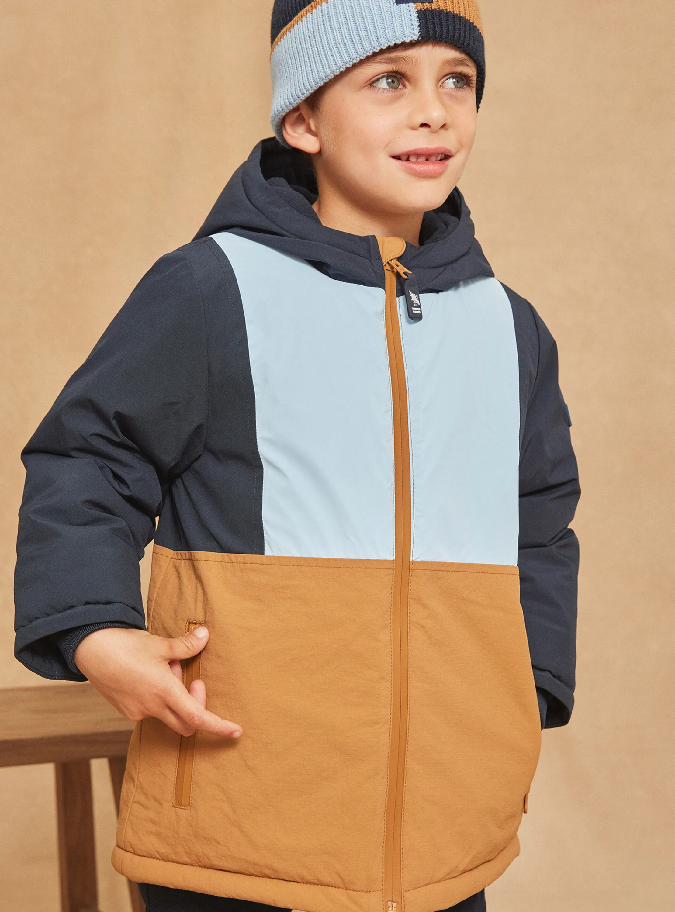 Best Sergent Major Blue and beige reflective hooded parka