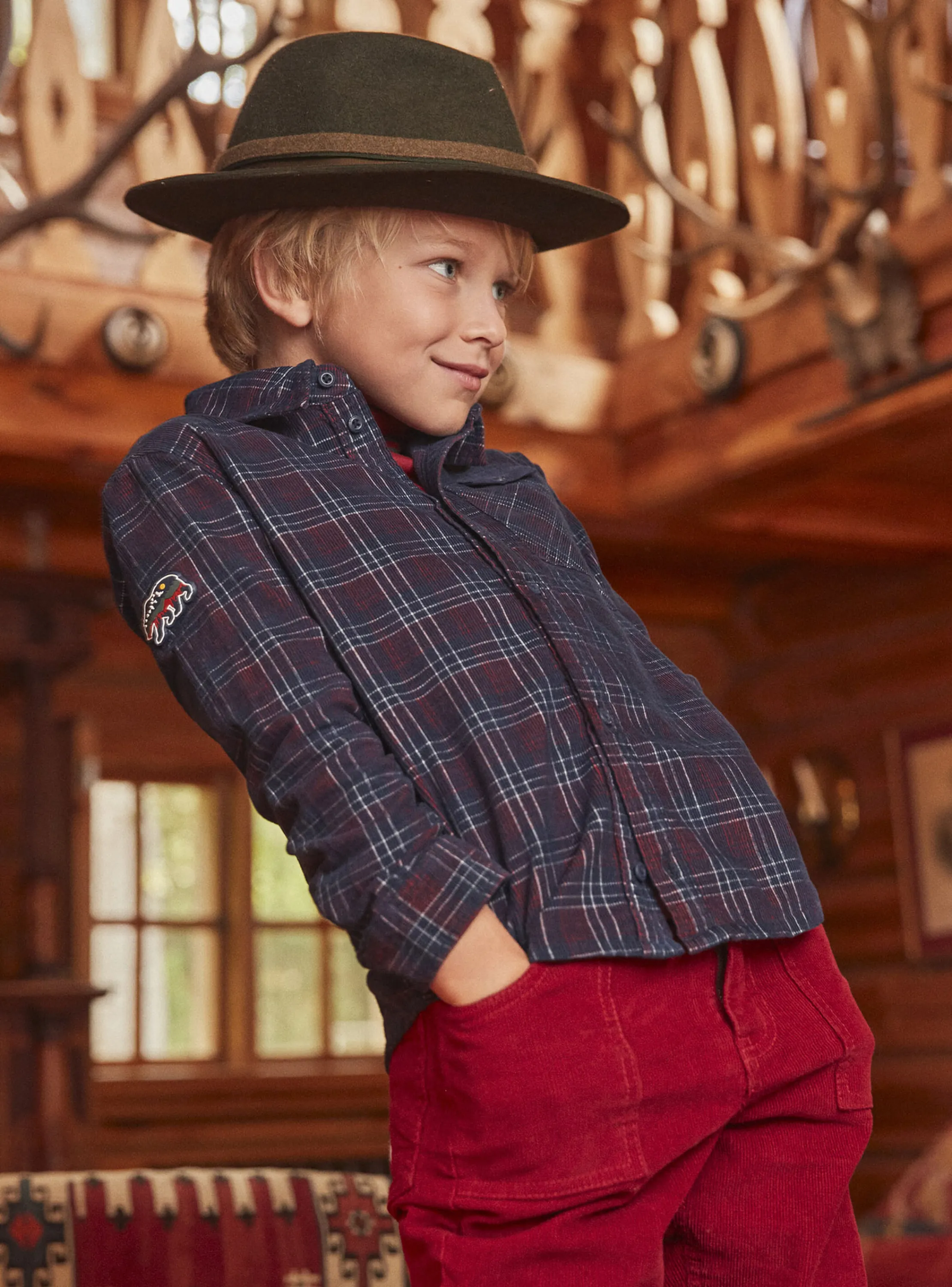 Online Sergent Major Blue and purple plaid shirt