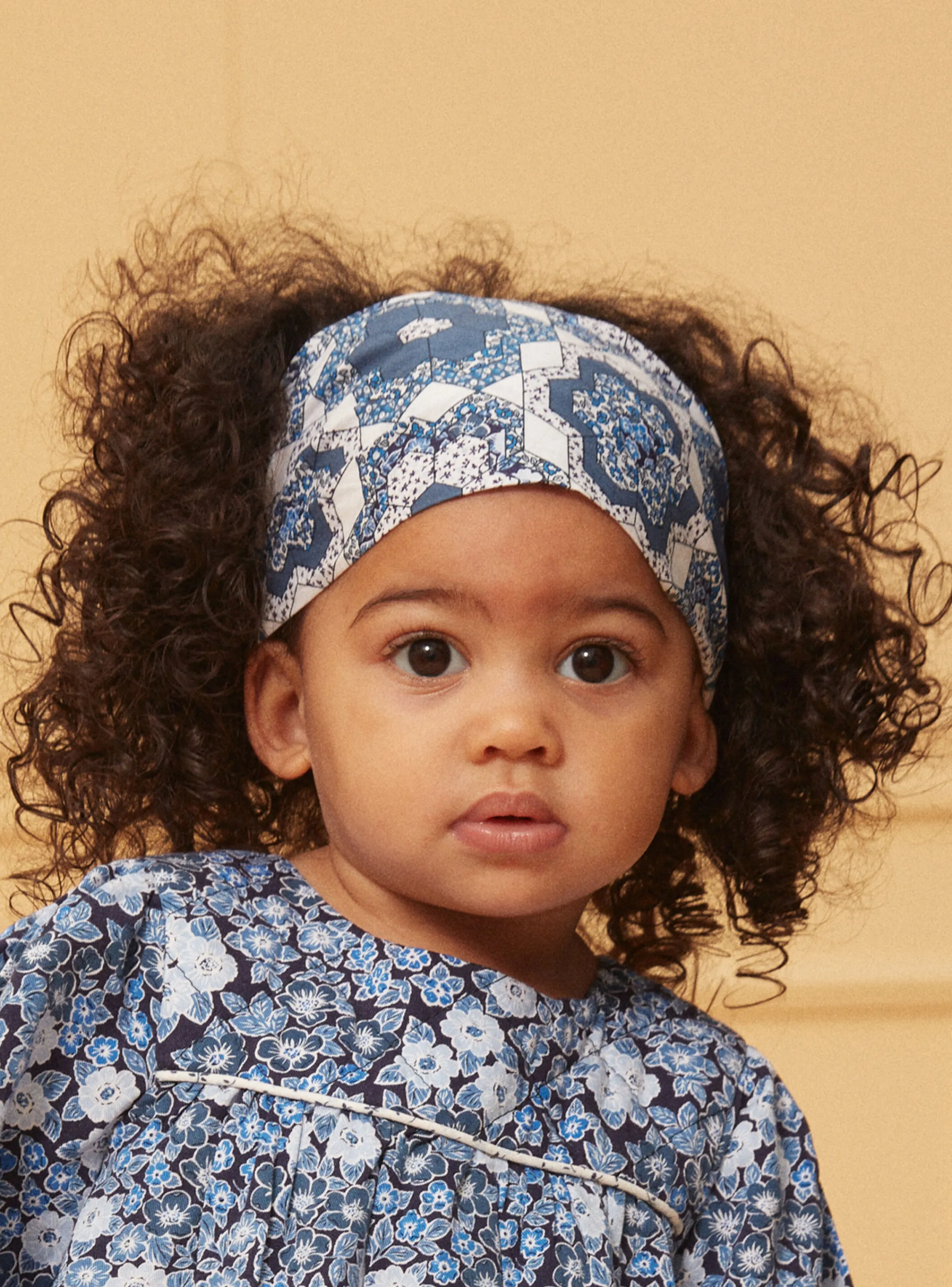 Discount Sergent Major Blue and white headband with floral print