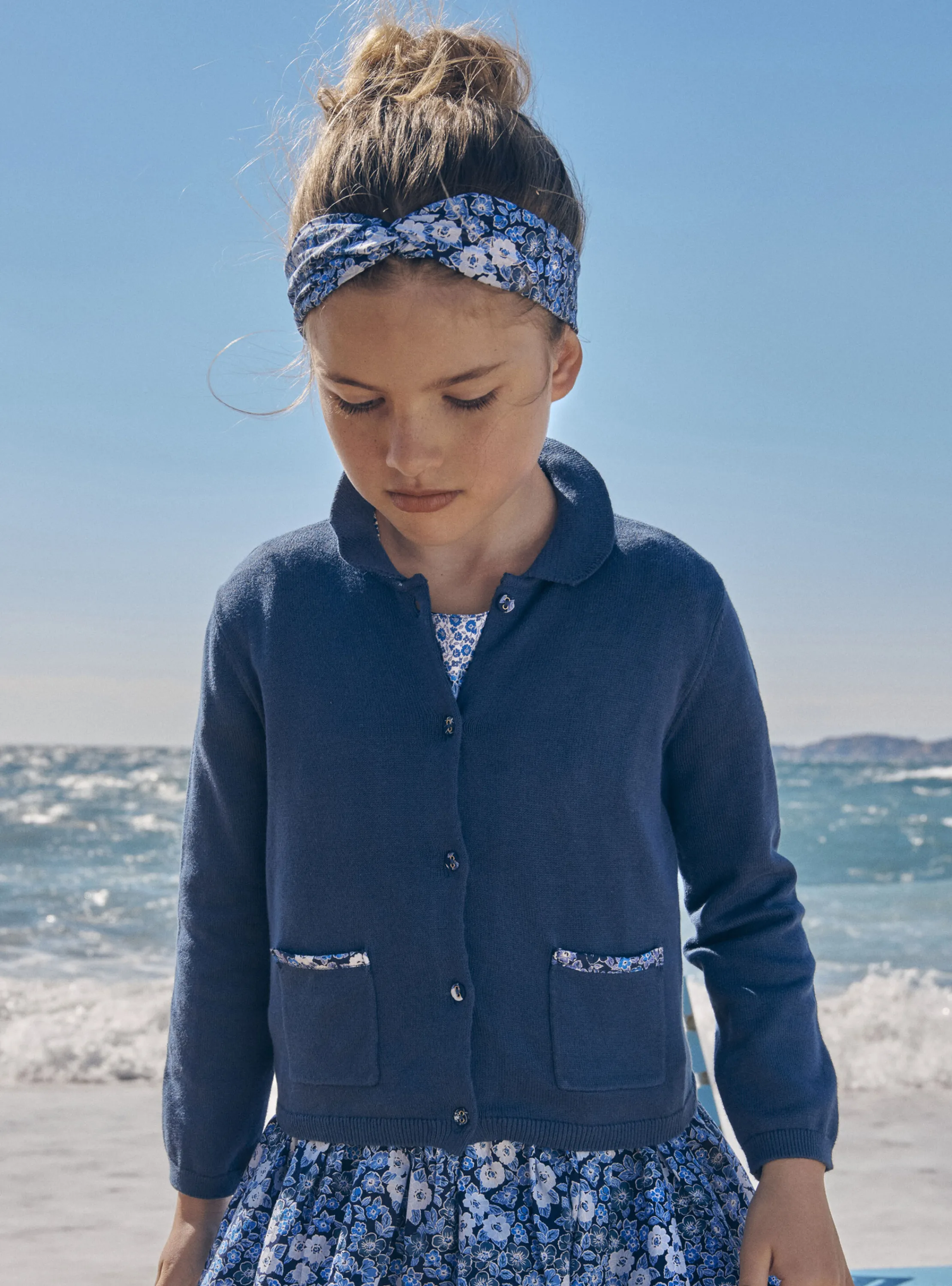 Sale Sergent Major Blue cardigan in jersey knit