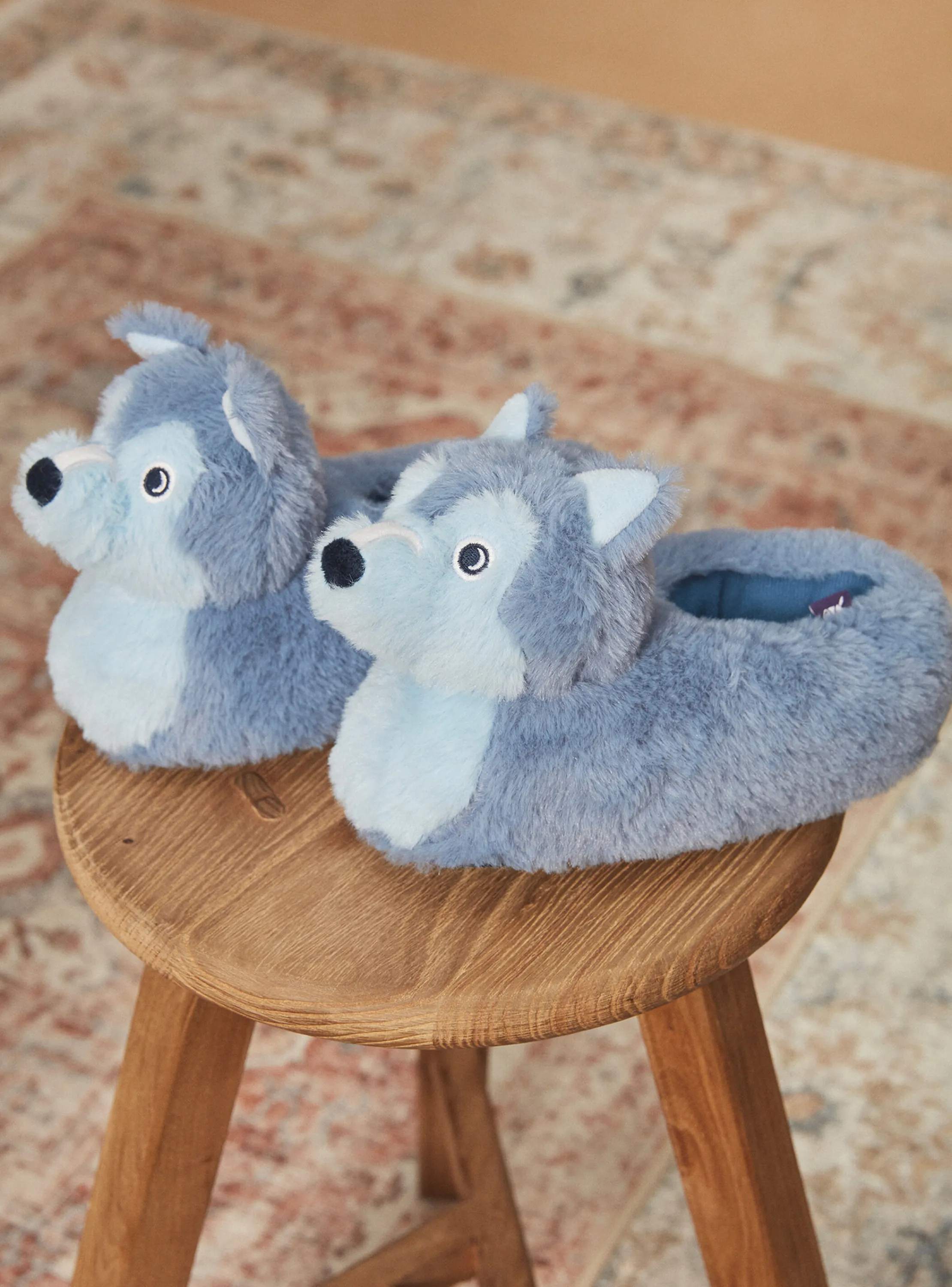 Sale Sergent Major Blue 3D wolf slippers