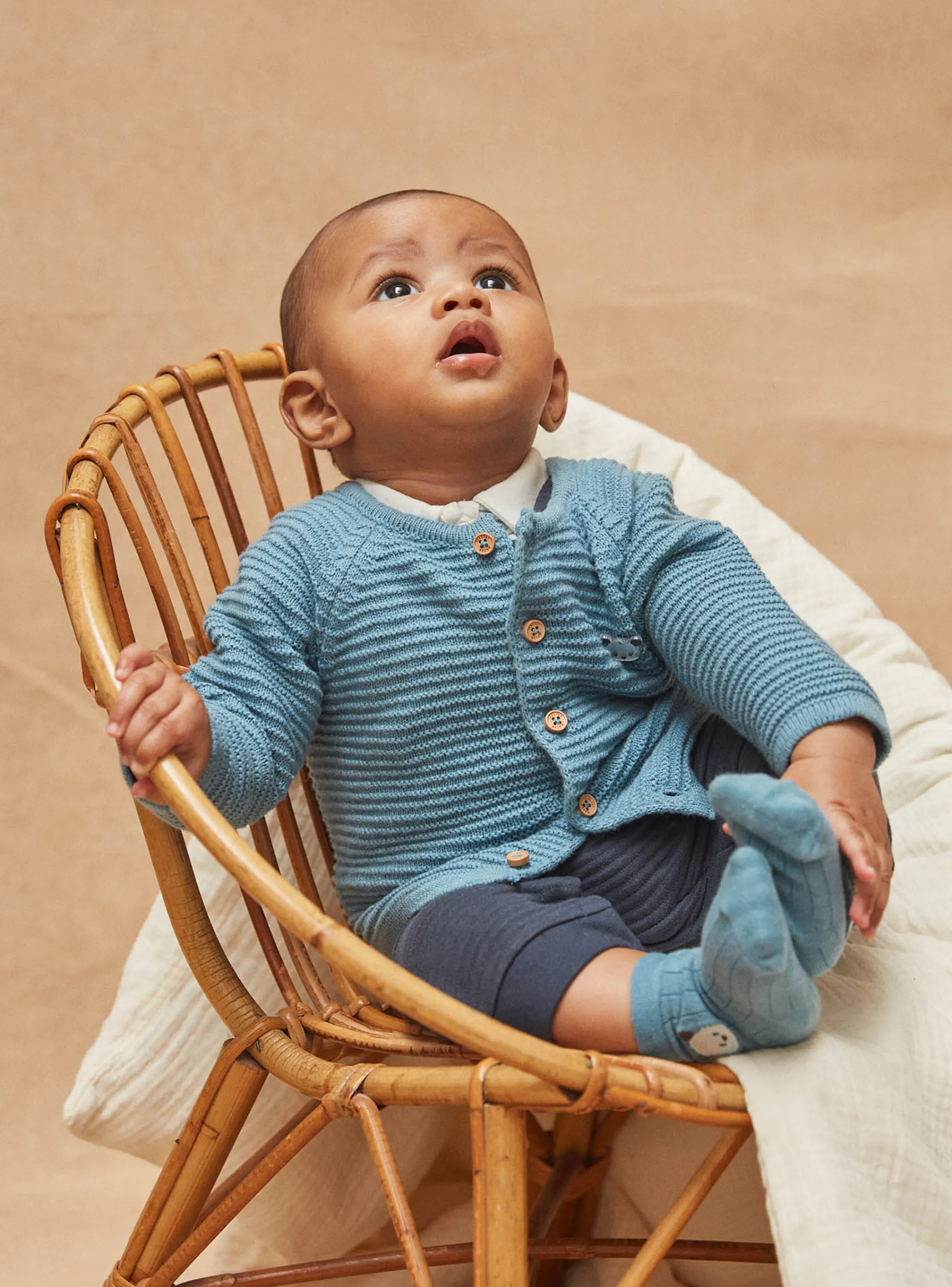 Outlet Sergent Major Blue knitted cardigan