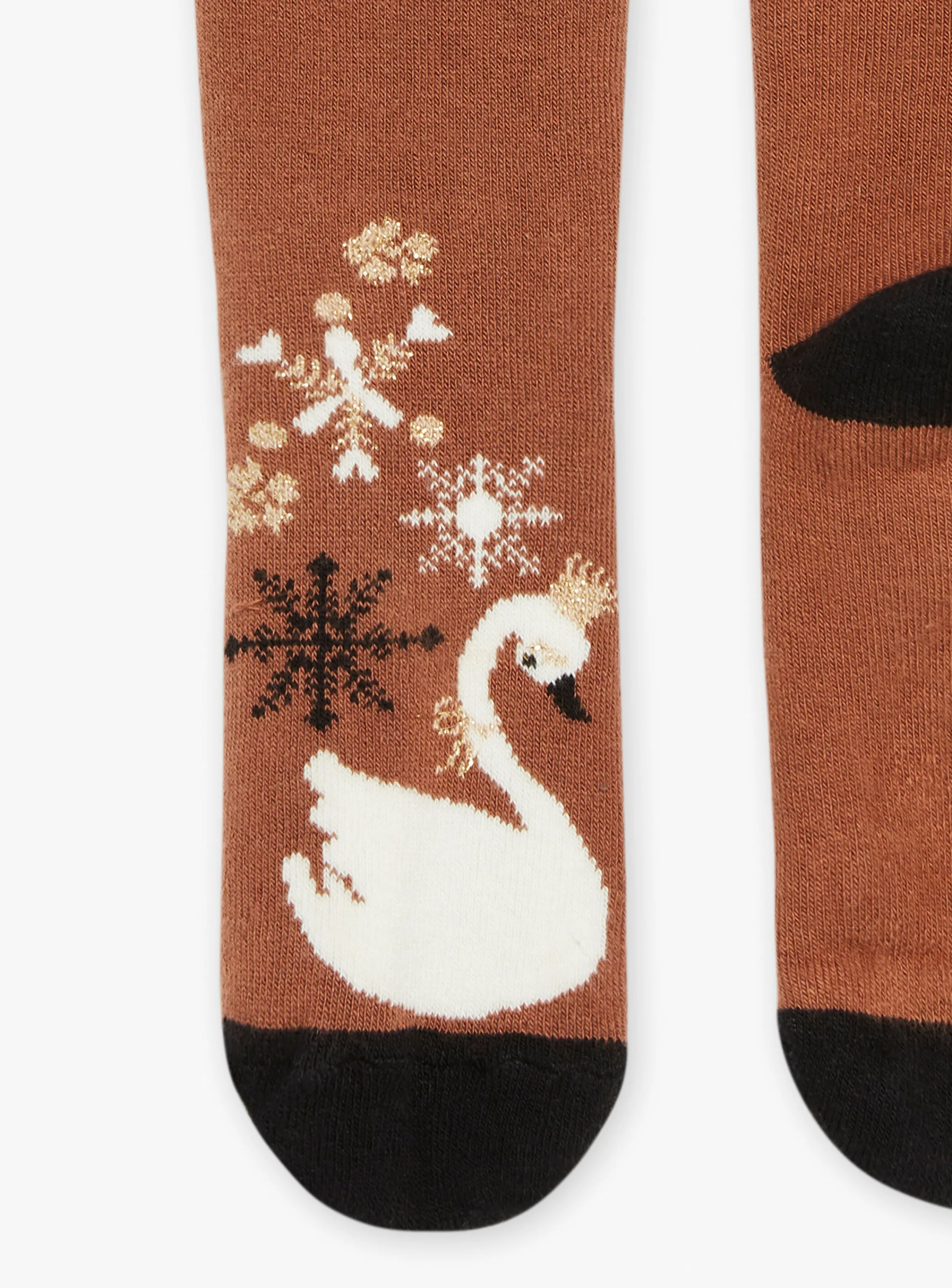 Best Sergent Major Brown socks with swan motif