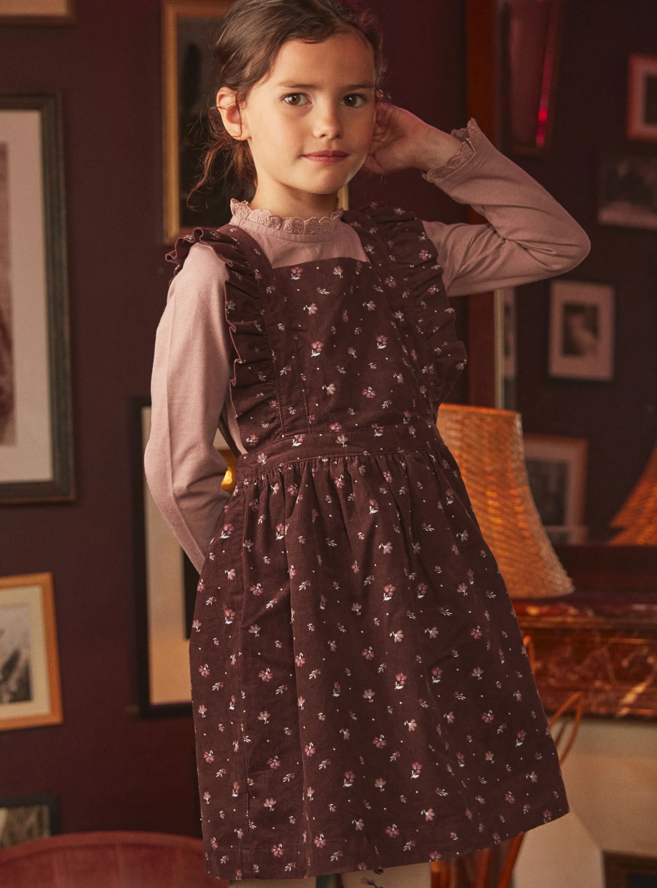Discount Sergent Major Chocolate velvet apron dress