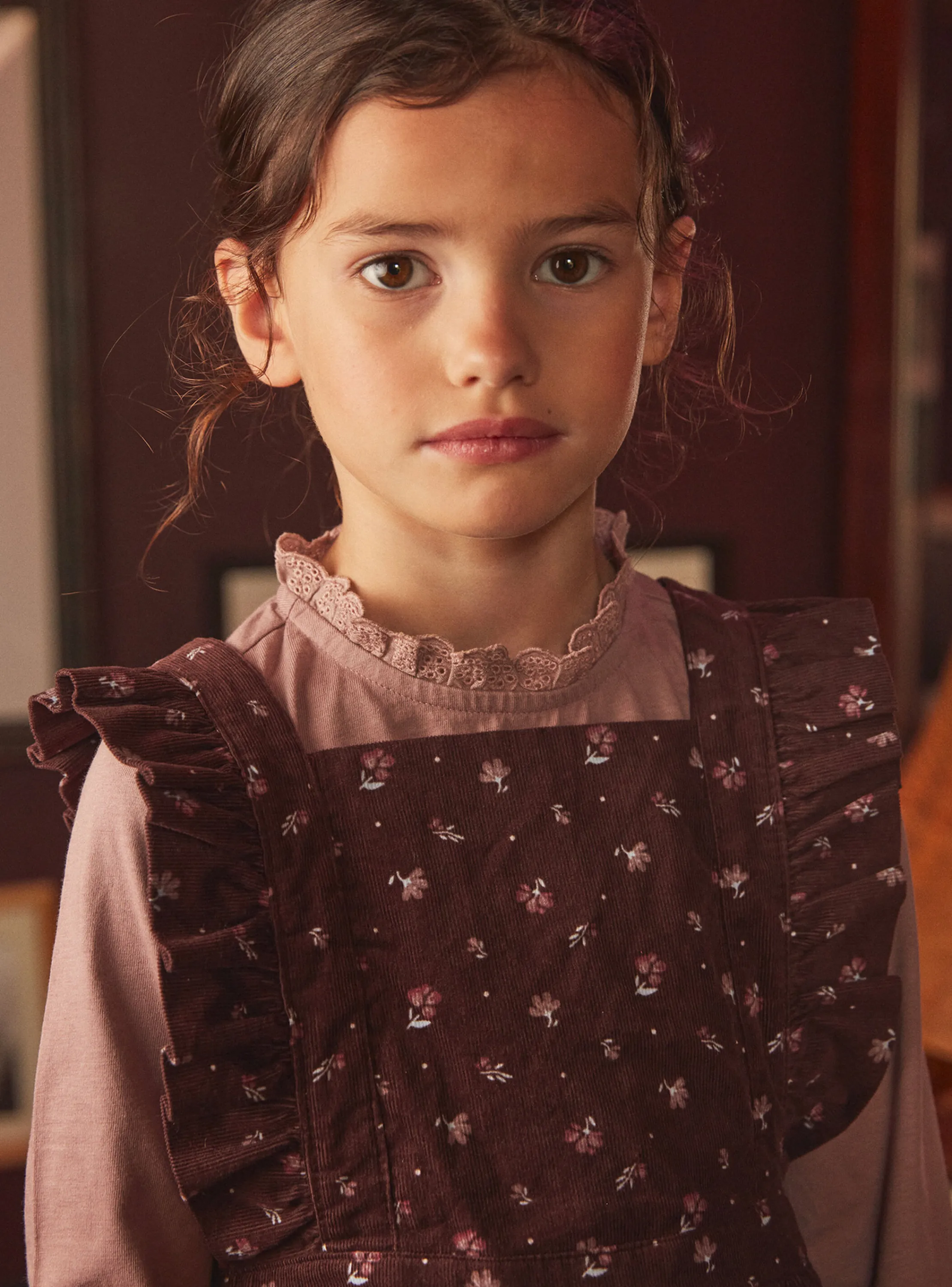 Discount Sergent Major Chocolate velvet apron dress