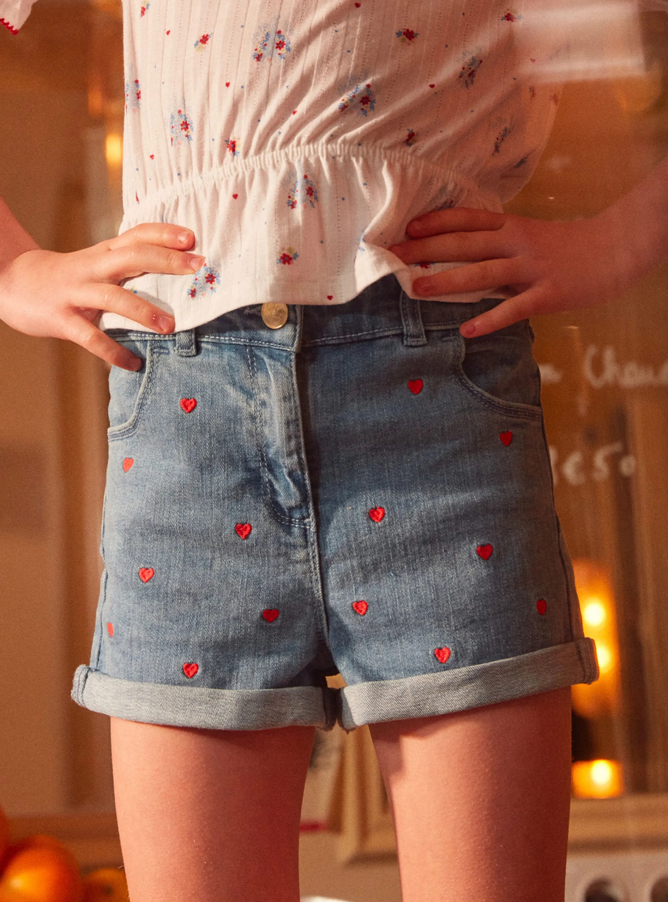 Best Sergent Major Denim heart shorts
