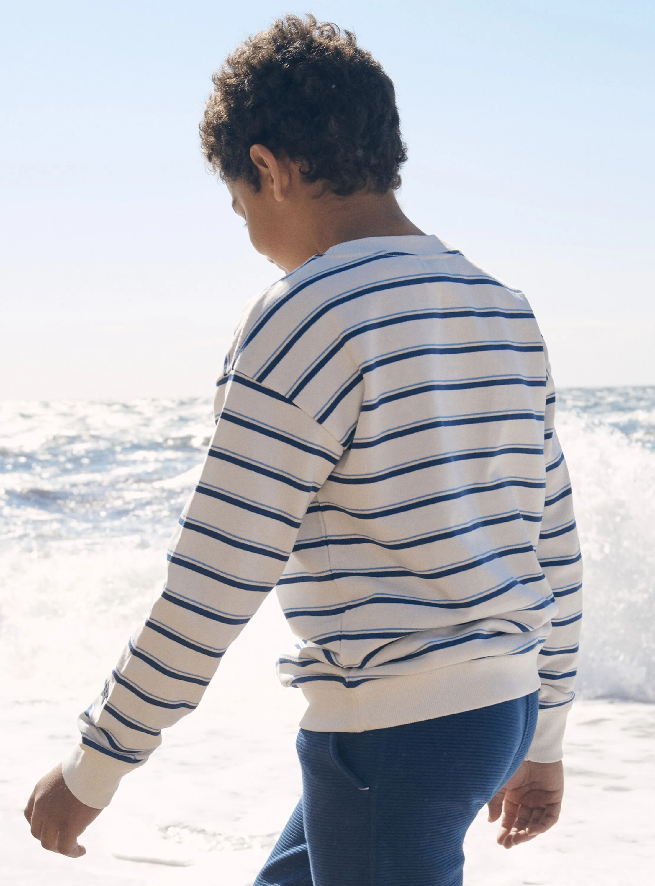 Sale Sergent Major Ecru and blue striped sweater