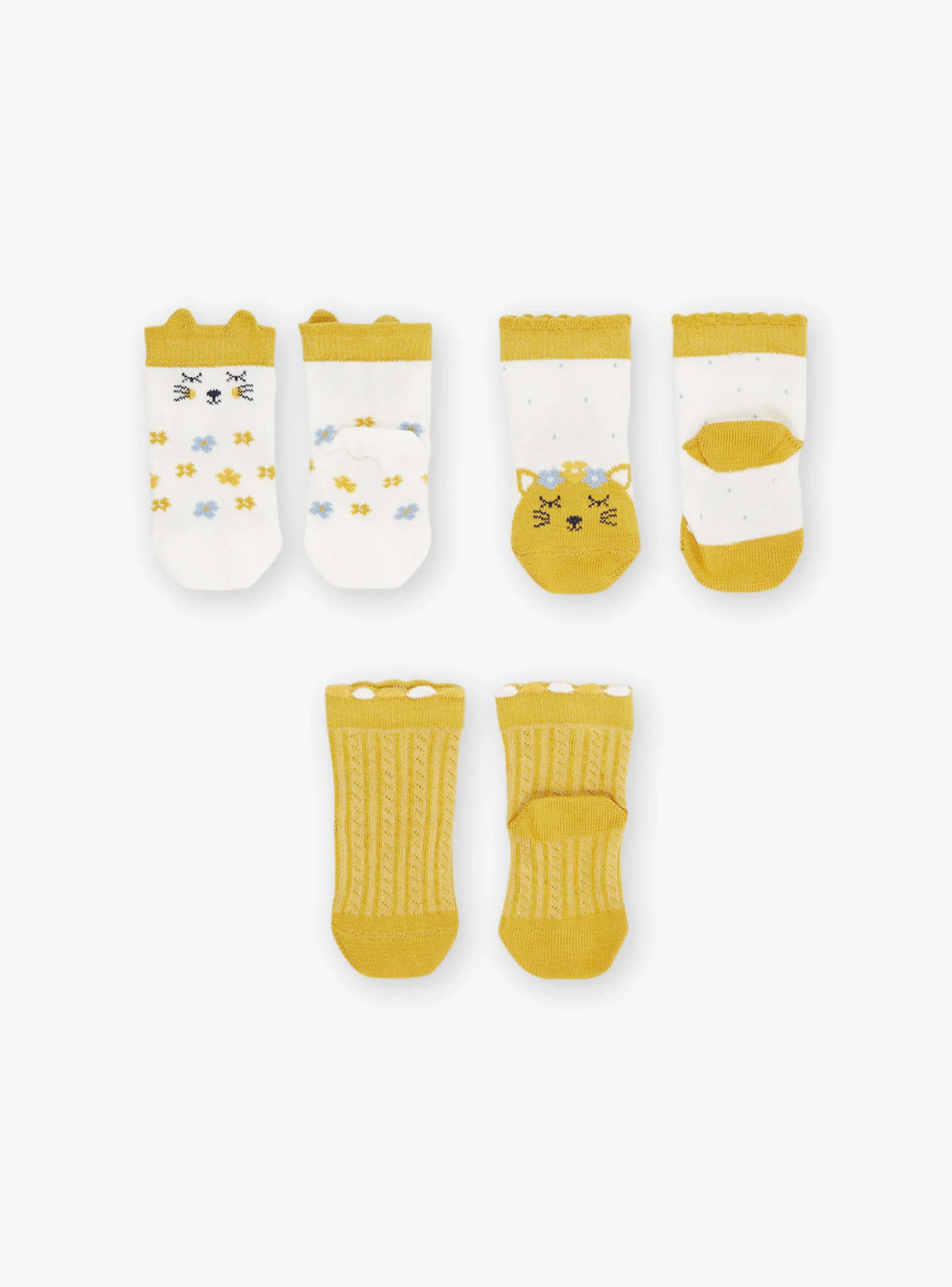 Best Sergent Major 3 ecru and mustard socks