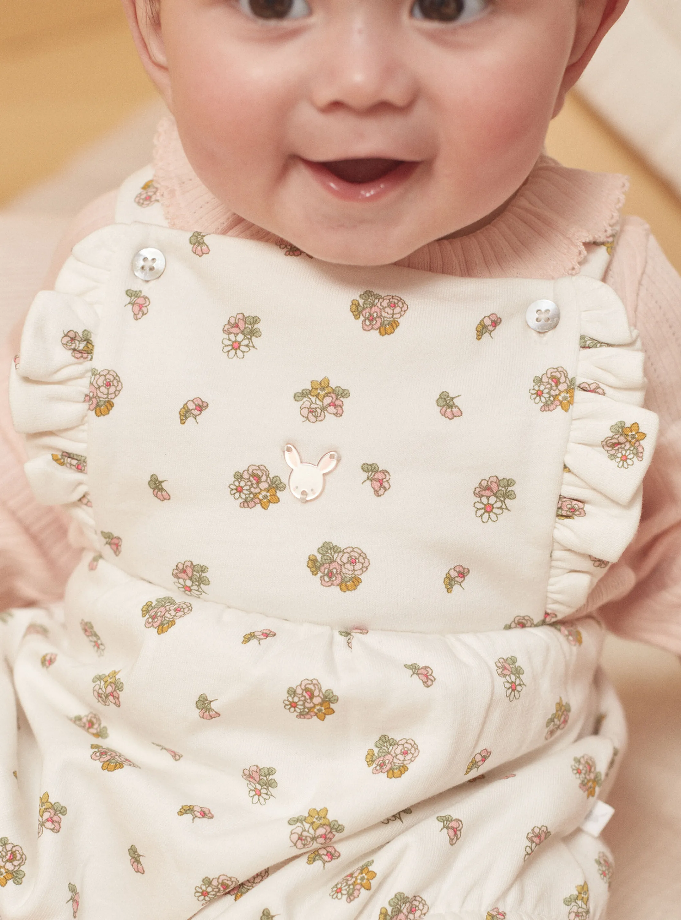 Best Sale Sergent Major Ecru and pink bodysuit, romper and tights set