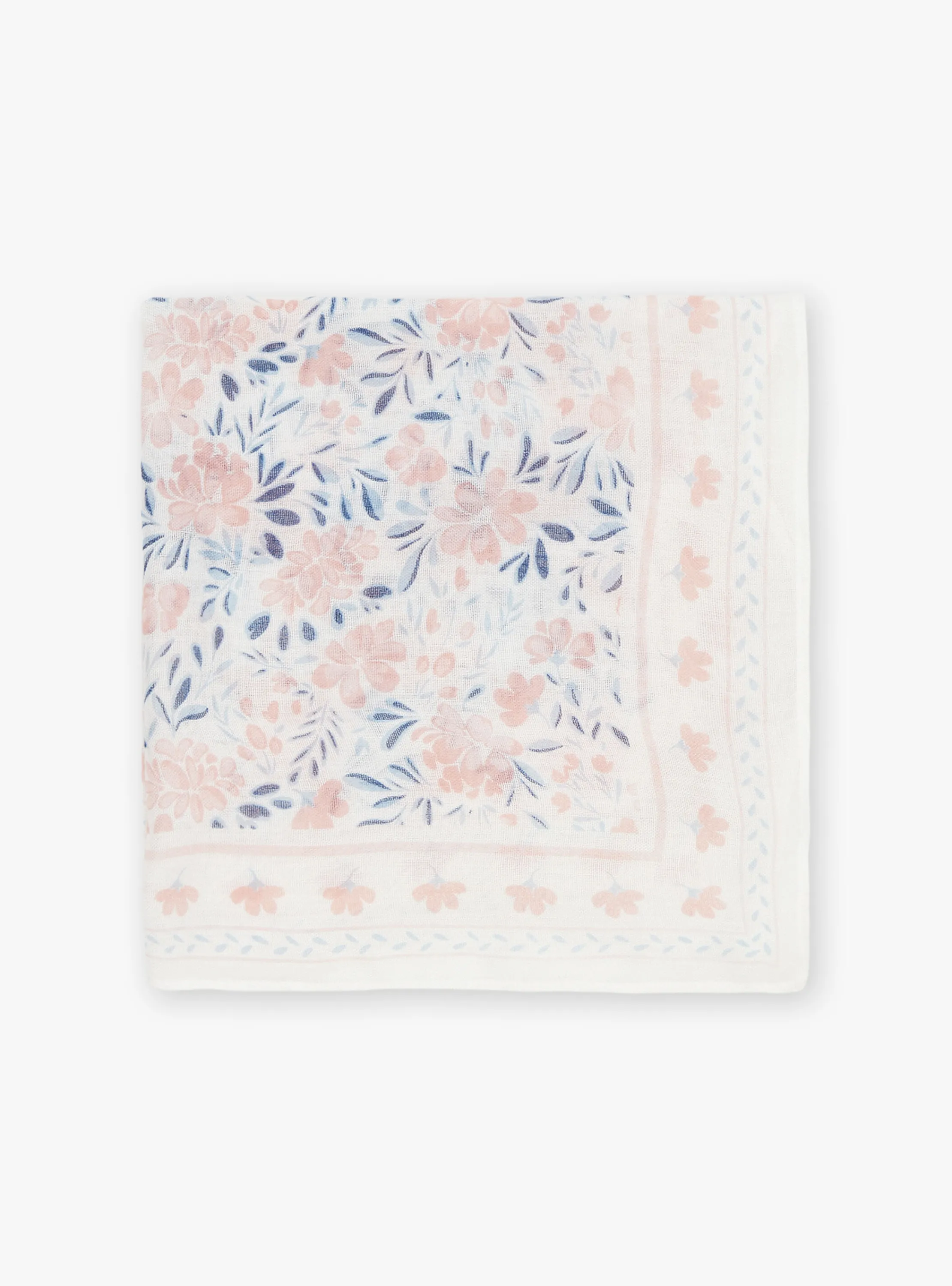 Flash Sale Sergent Major Ecru and pink floral print scarf