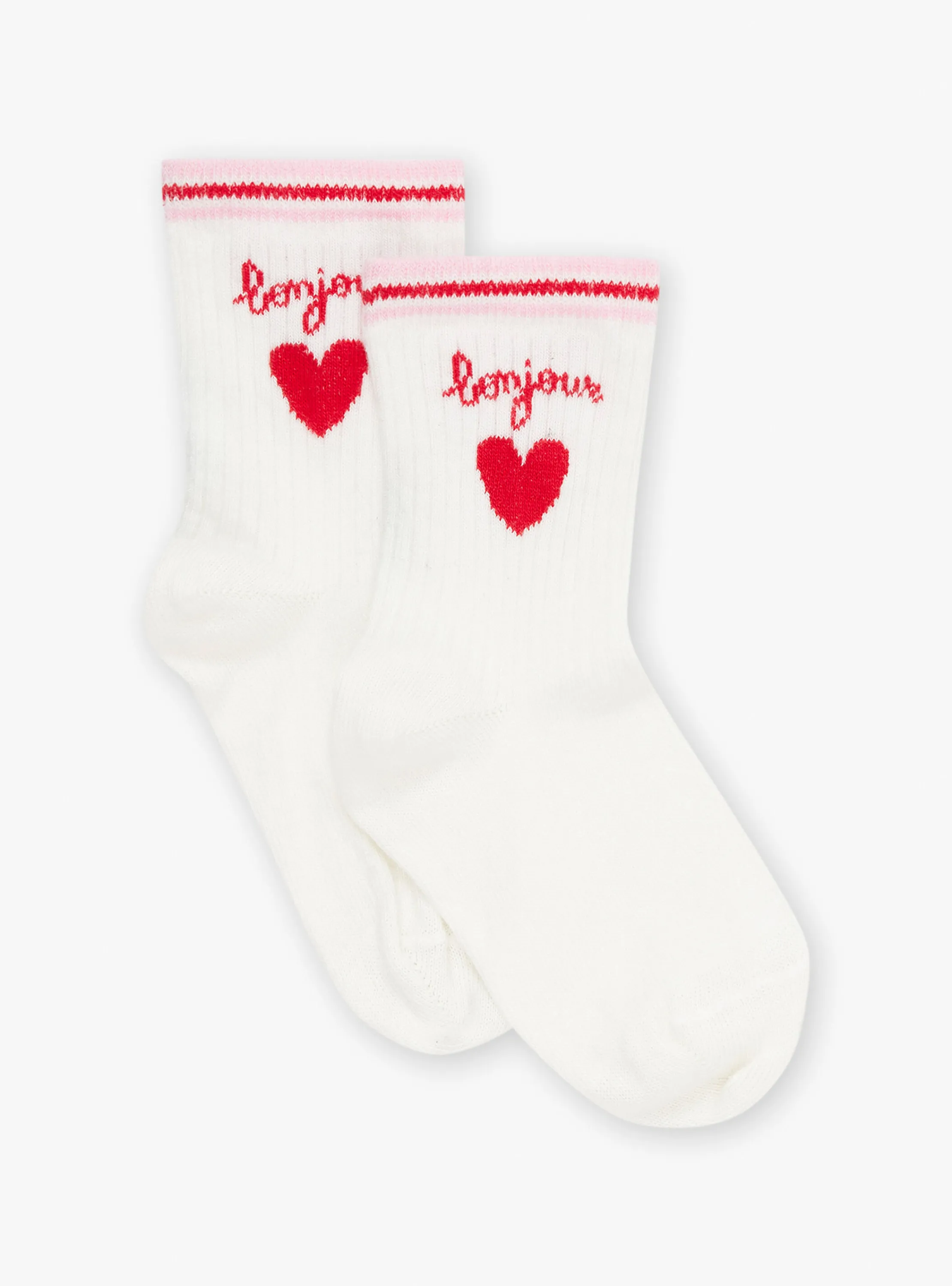 Discount Sergent Major Ecru and red heart jacquard socks
