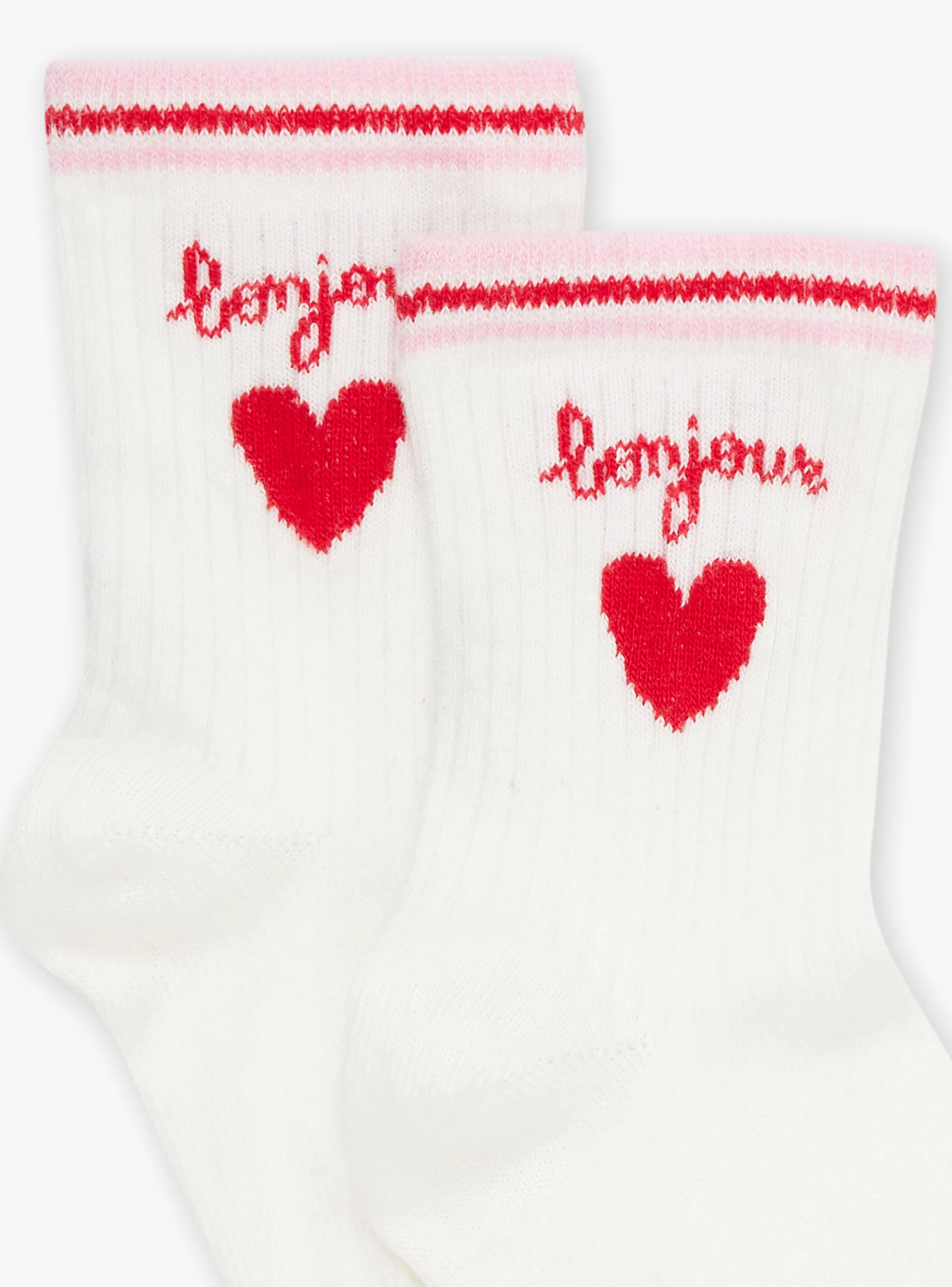 Discount Sergent Major Ecru and red heart jacquard socks