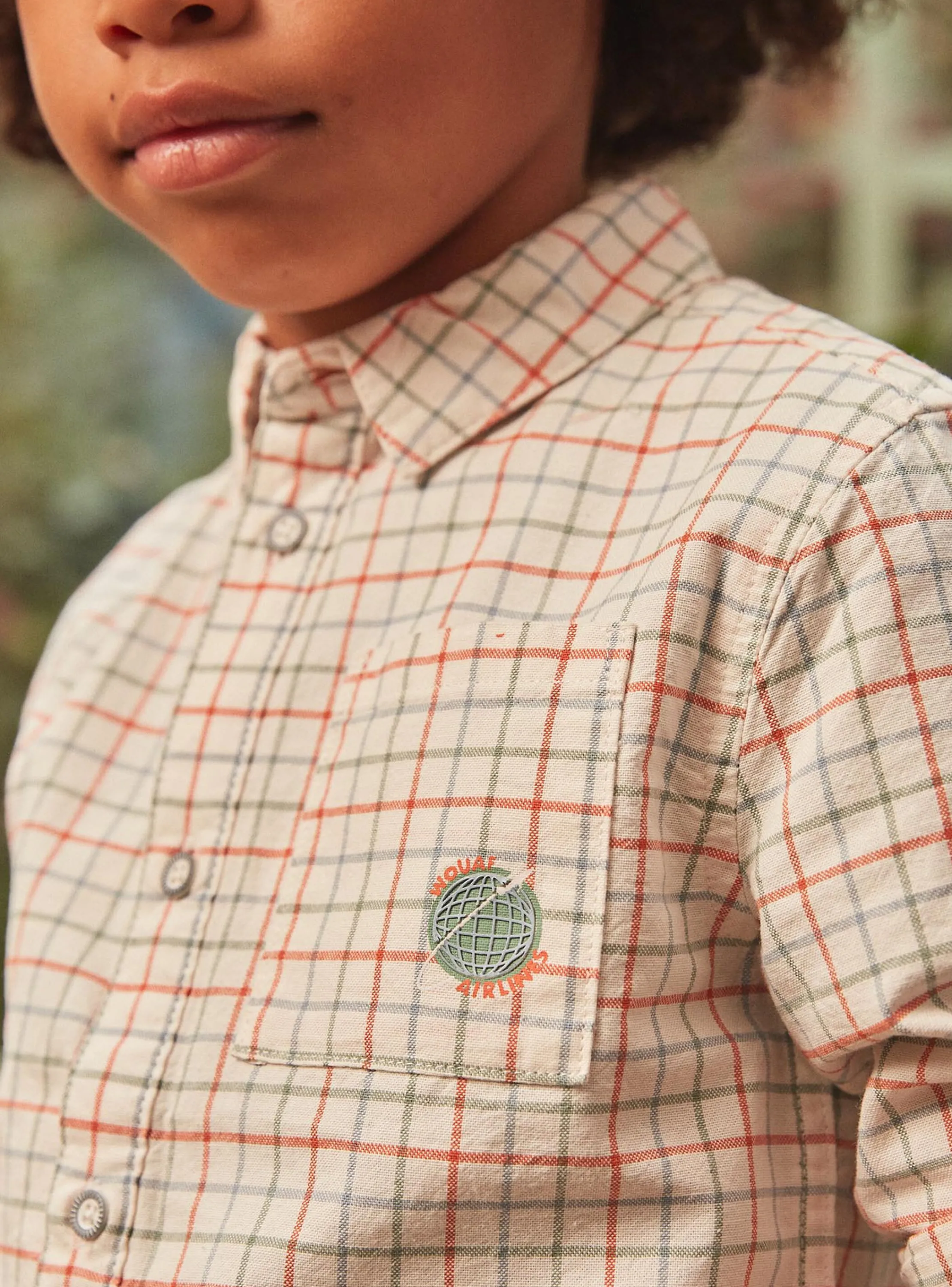 Sale Sergent Major Ecru check poplin shirt