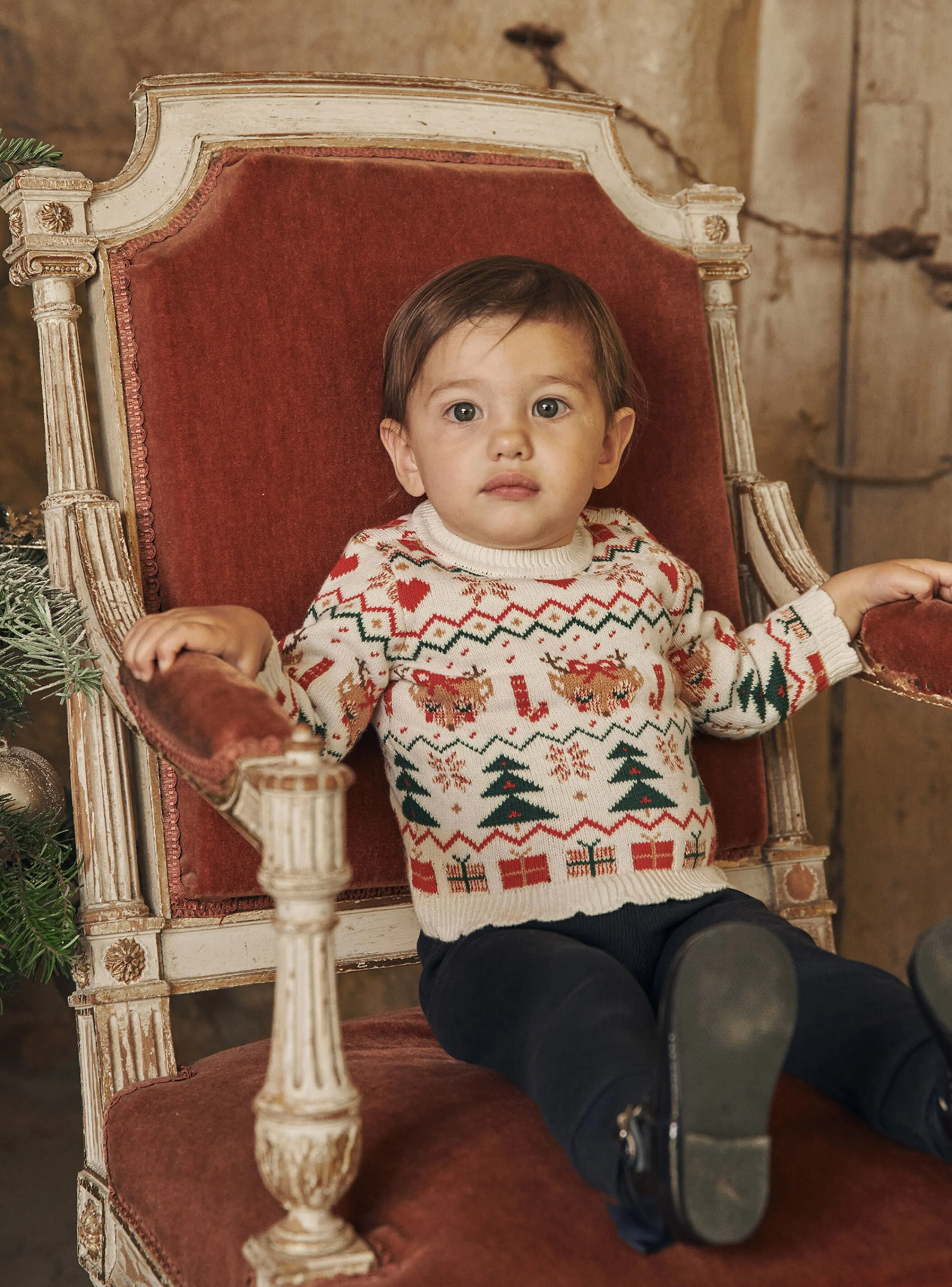 Best Sergent Major Ecru Christmas sweater