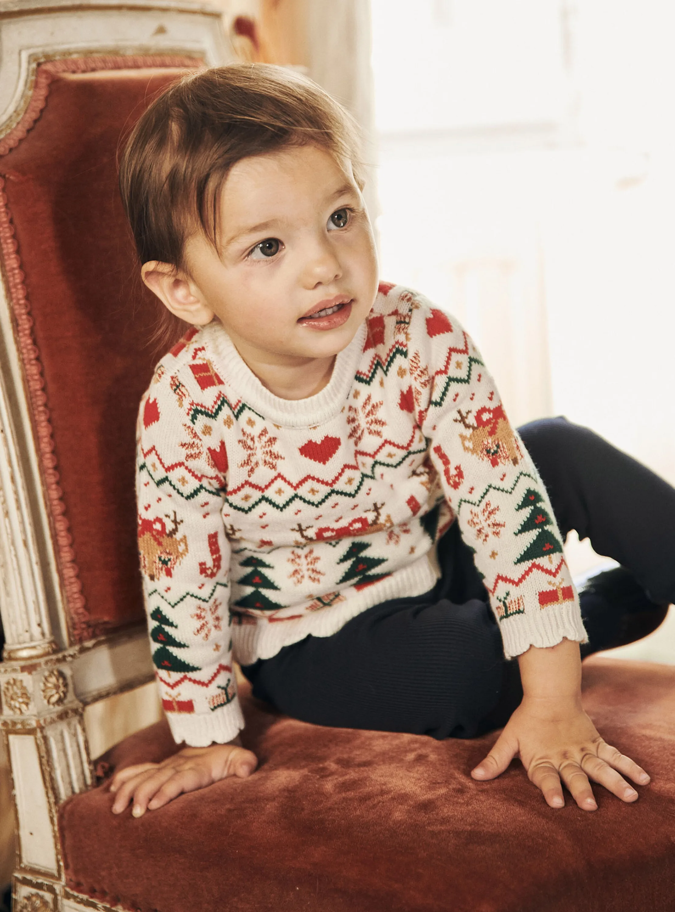 Best Sergent Major Ecru Christmas sweater