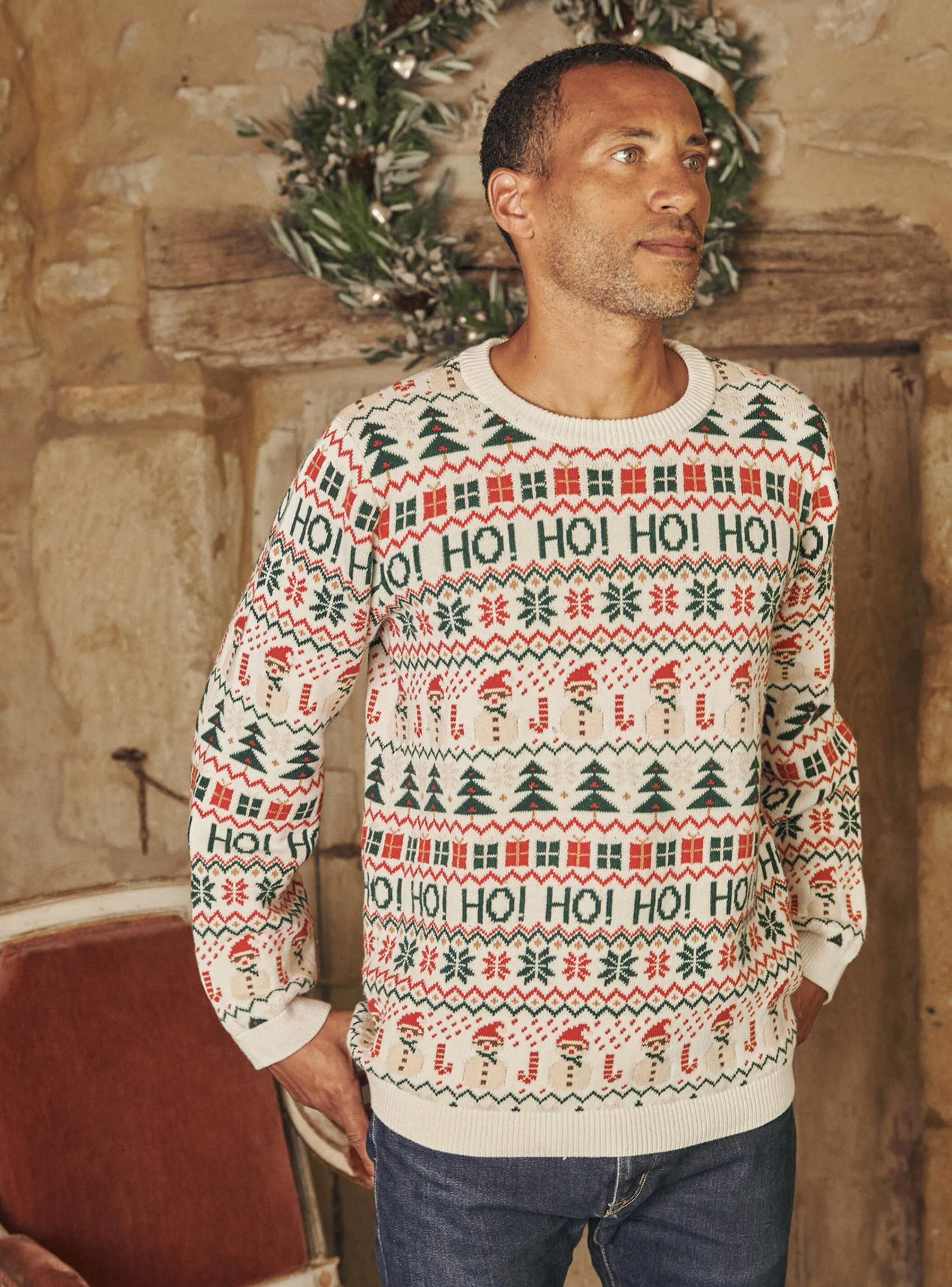 New Sergent Major Ecru Christmas sweater