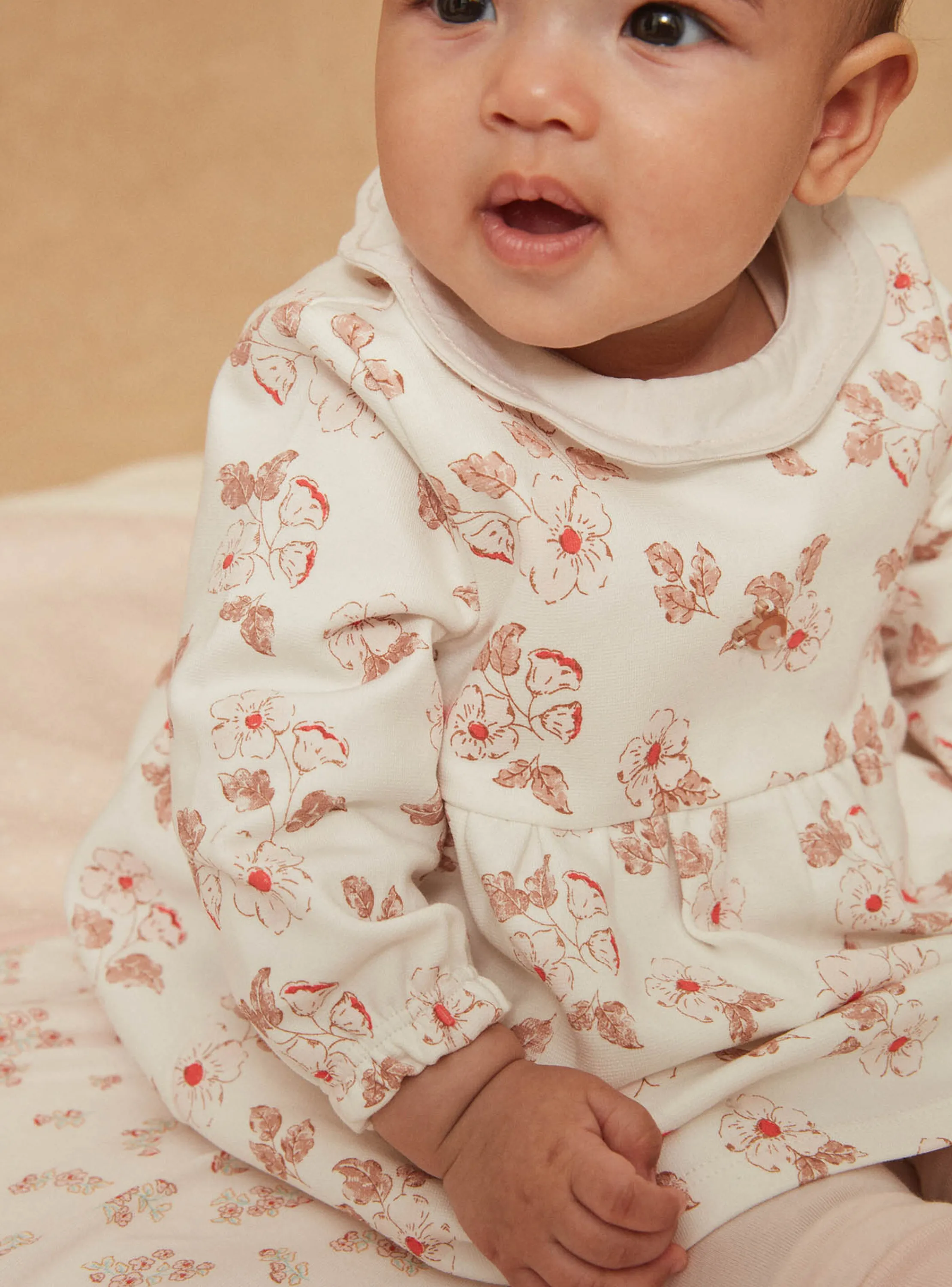 Discount Sergent Major Ecru dress, pale pink leggings and socks