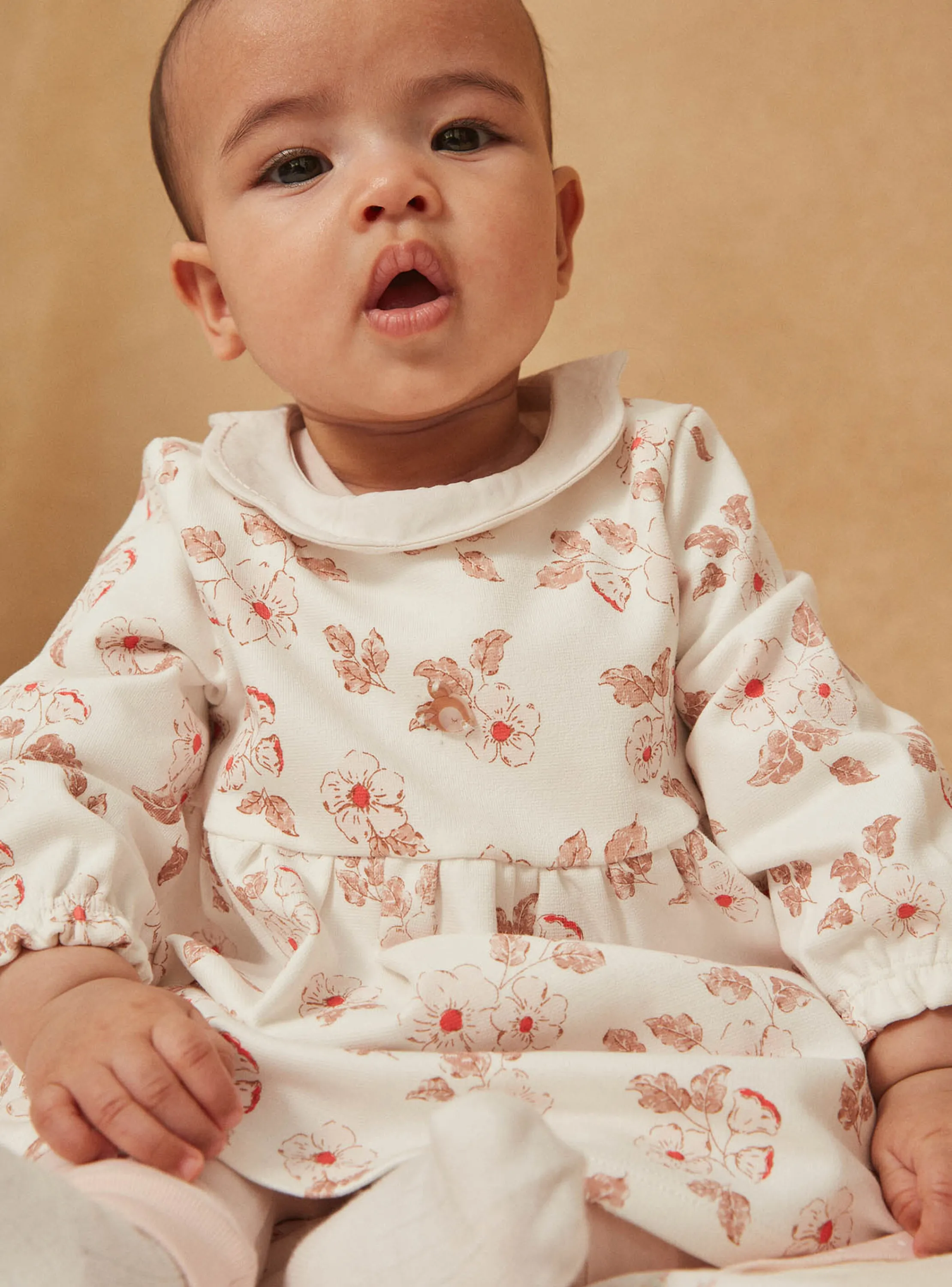 Discount Sergent Major Ecru dress, pale pink leggings and socks