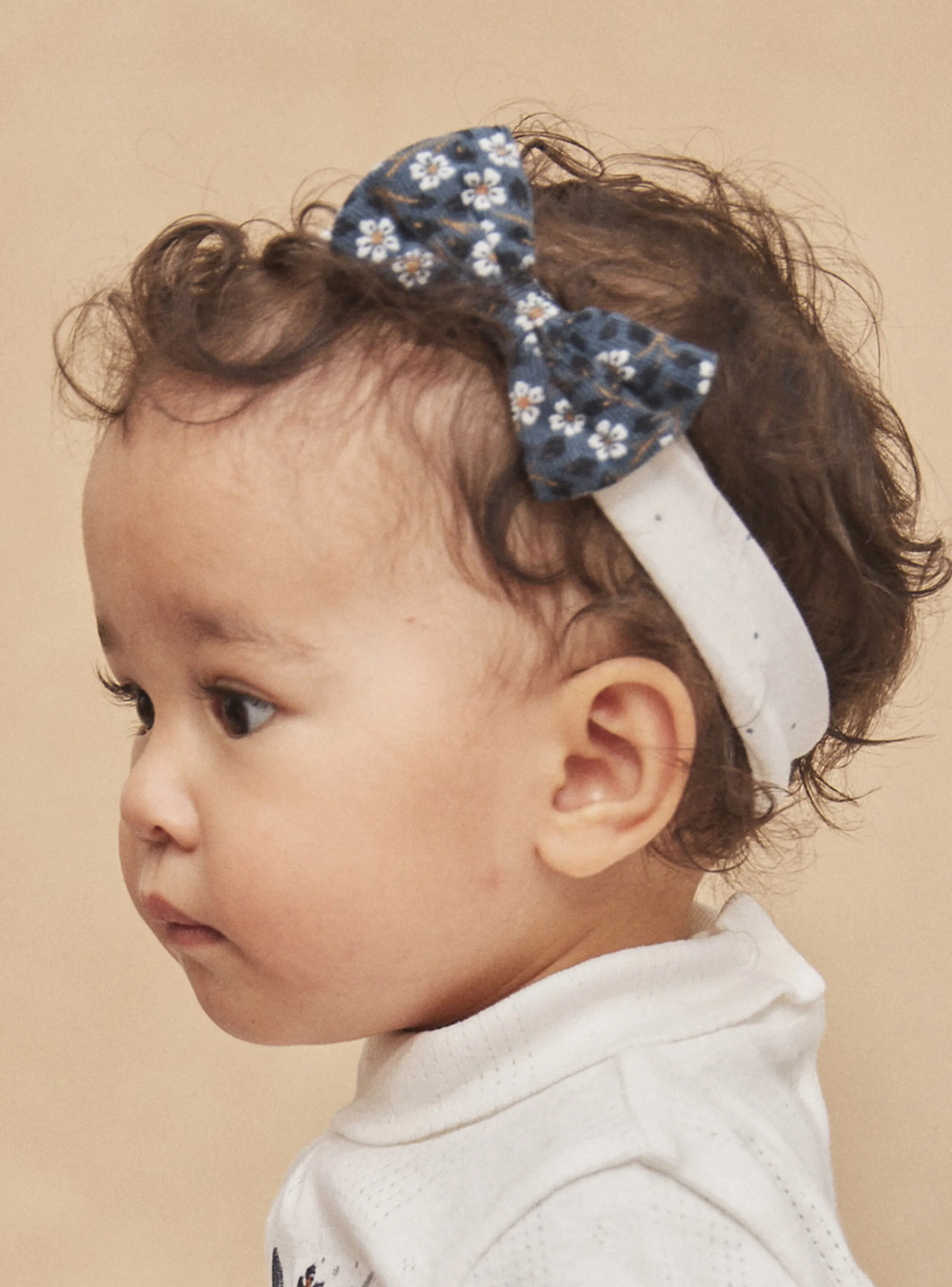 Sale Sergent Major Ecru headband with polka-dot print