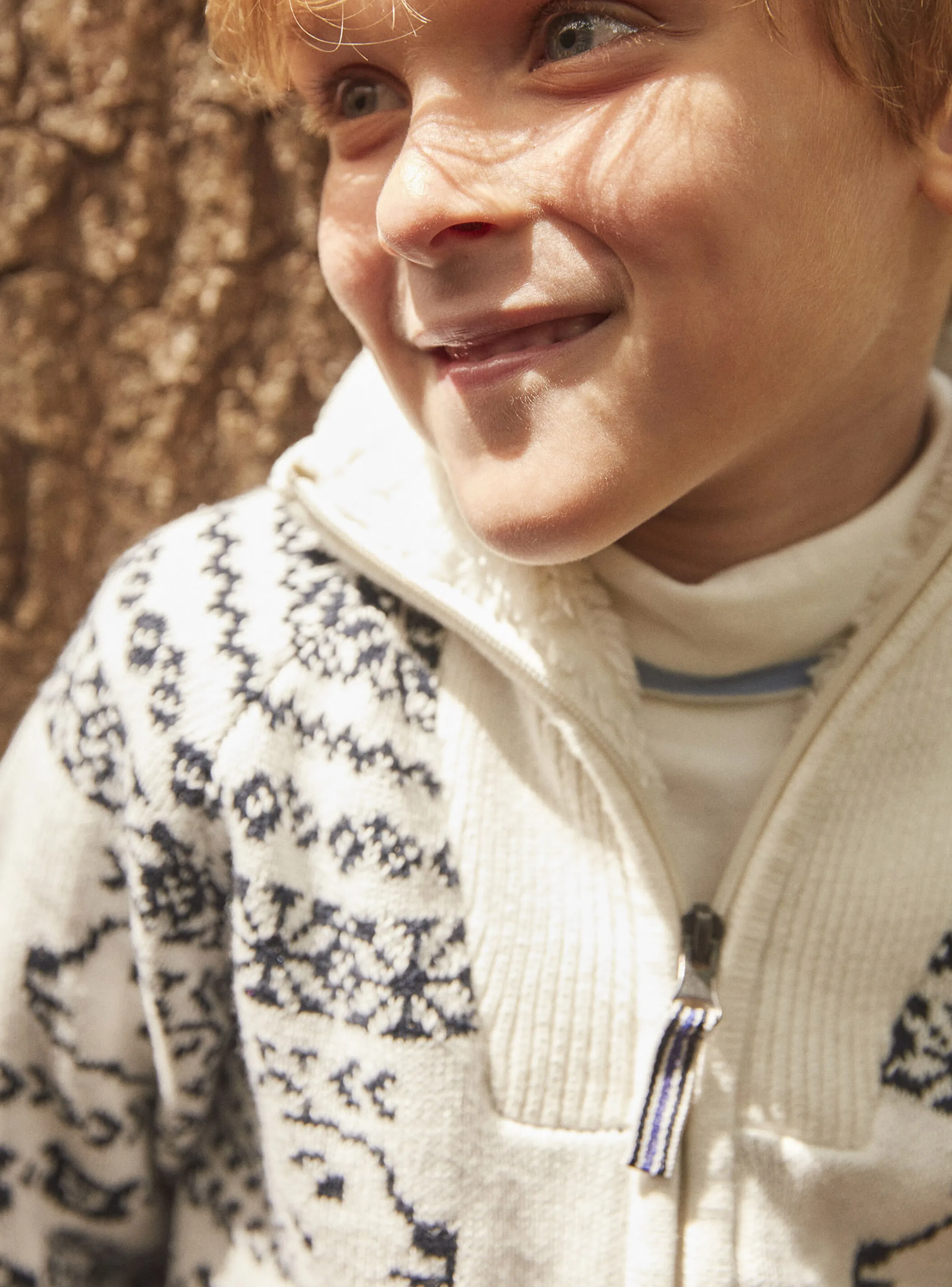 New Sergent Major Ecru jacquard cardigan