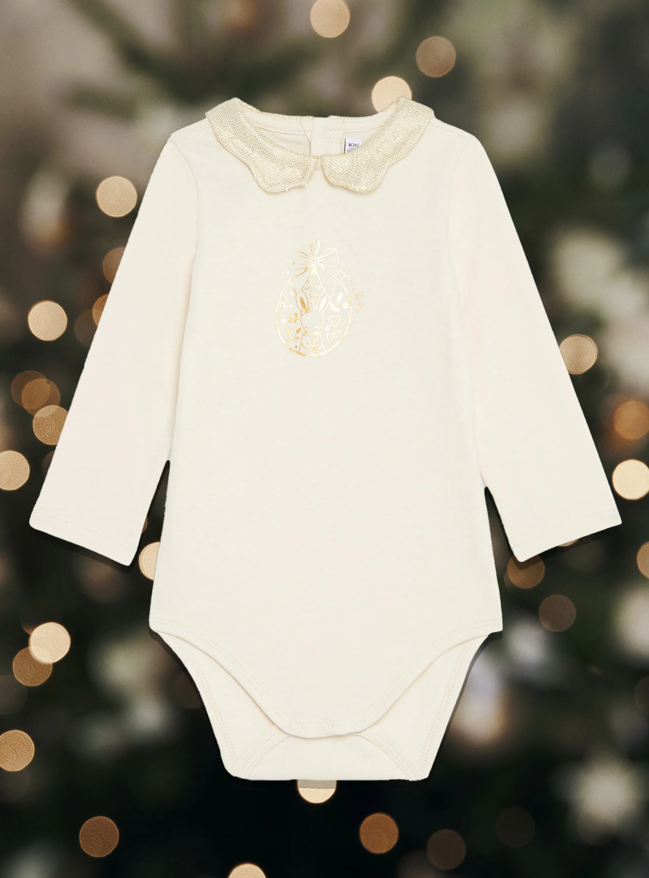 Shop Sergent Major Ecru long sleeved bodysuit in jersey