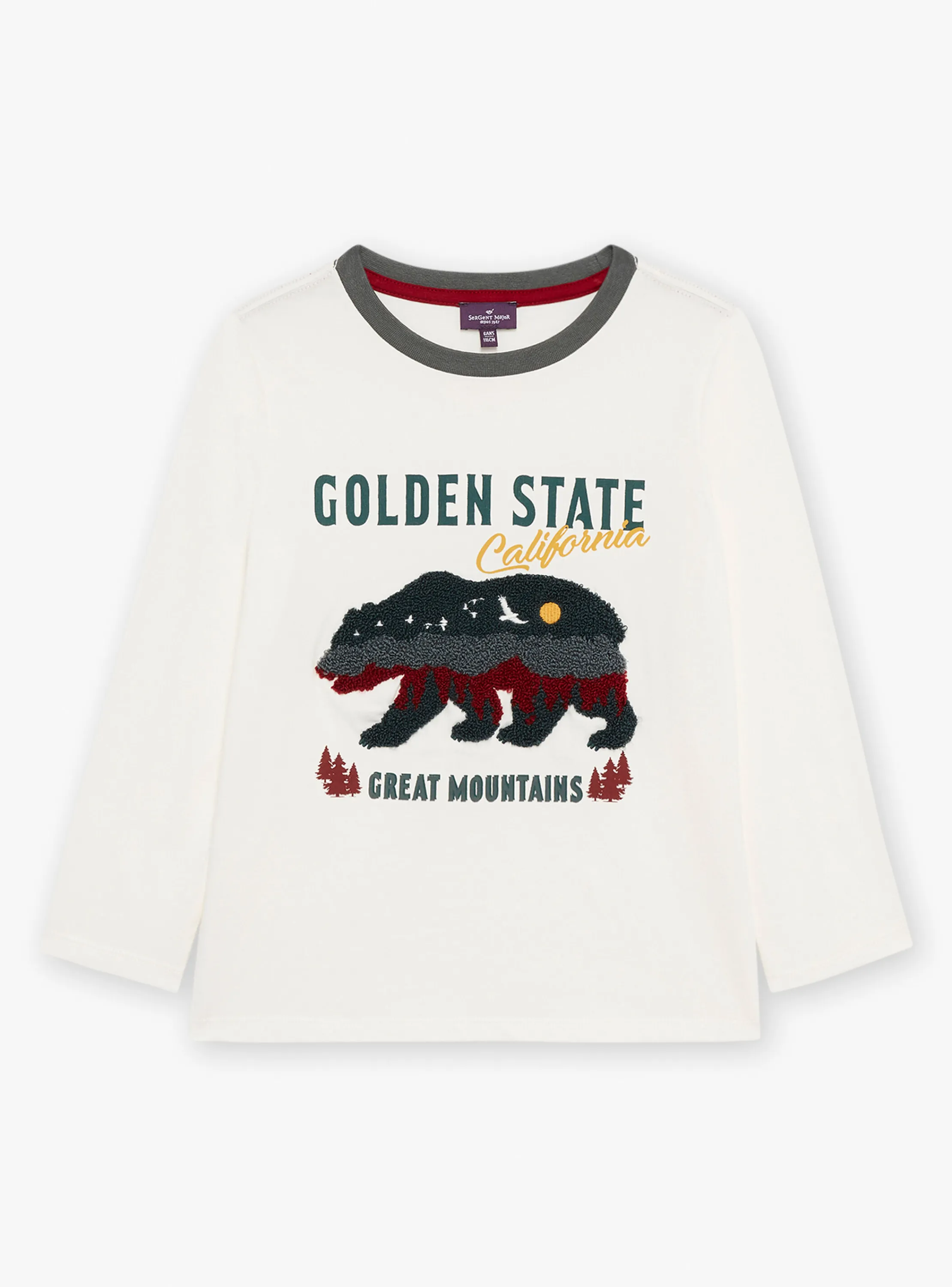 Outlet Sergent Major Ecru long-sleeved T-shirt