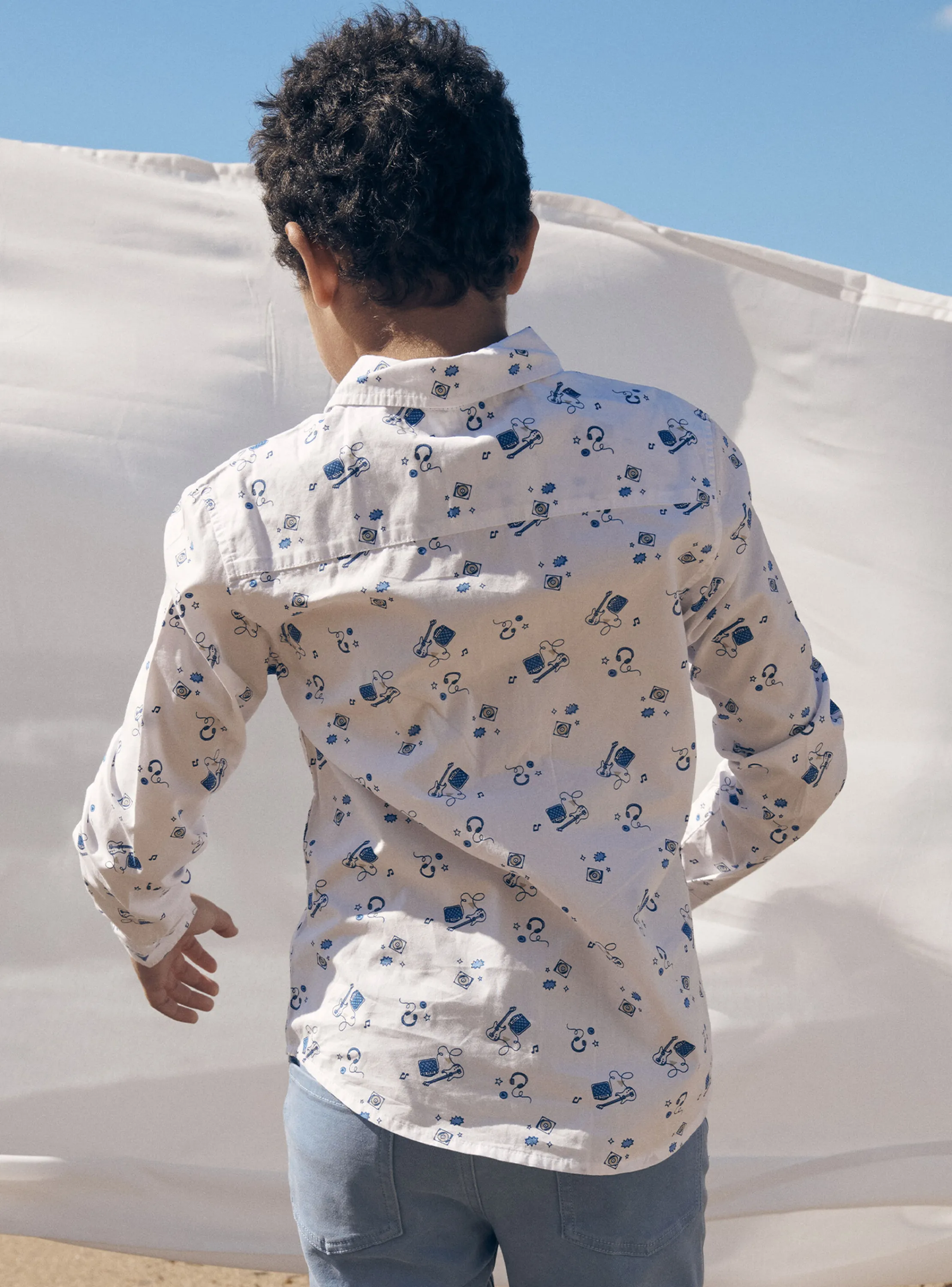 Discount Sergent Major Ecru shirt with musical print