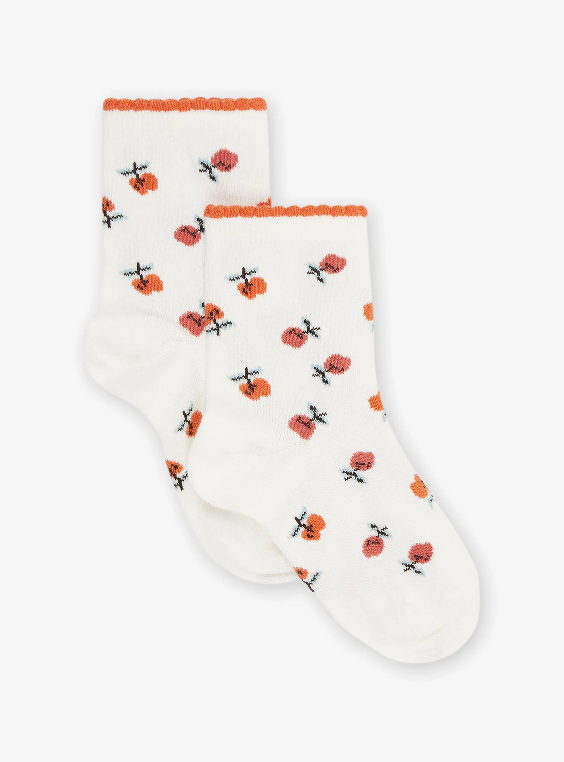 Store Sergent Major Ecru socks with fruit print