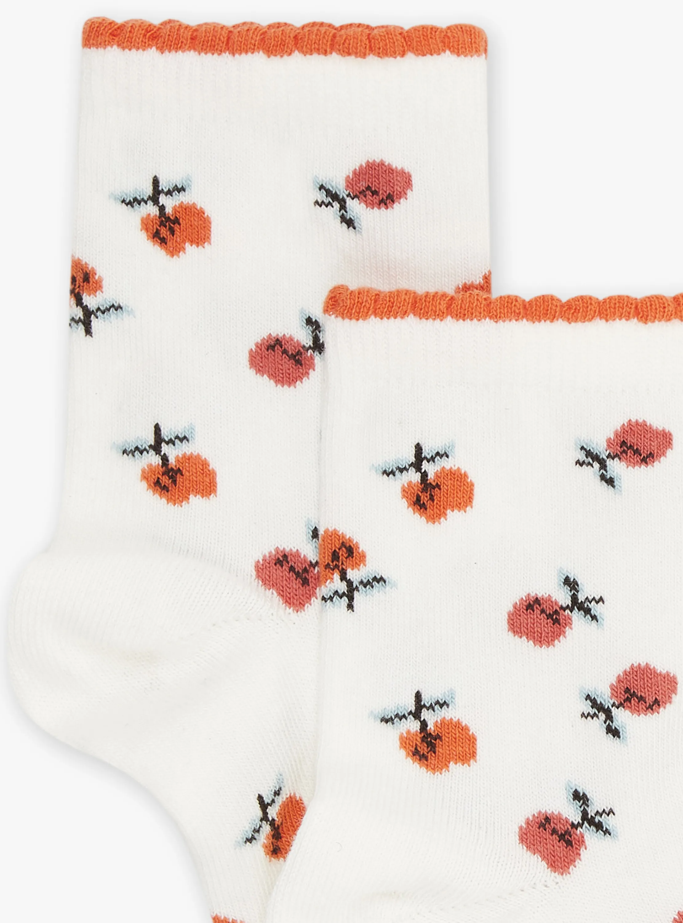 Store Sergent Major Ecru socks with fruit print