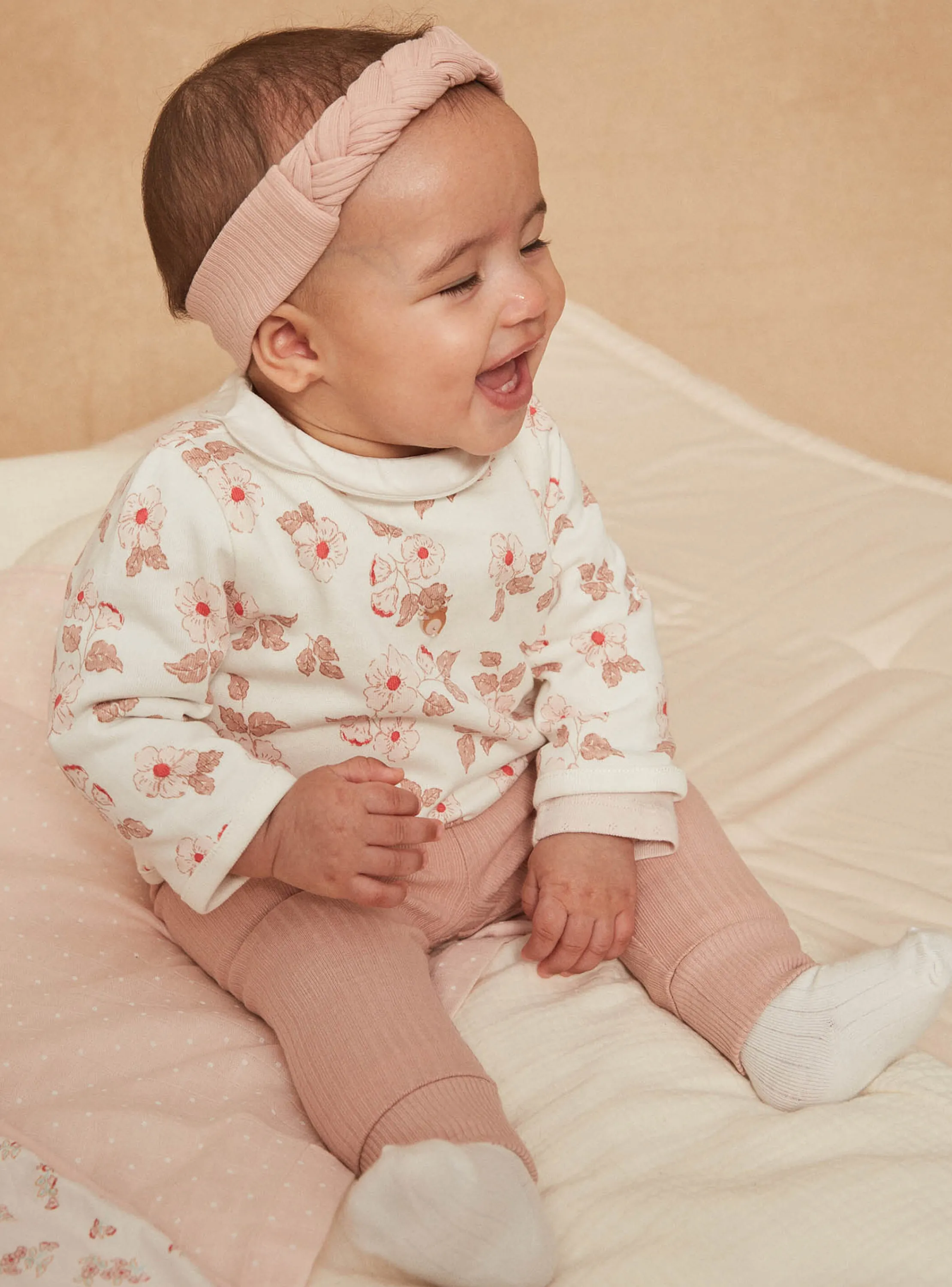 Sale Sergent Major Ecru top, leggings and antique pink headband