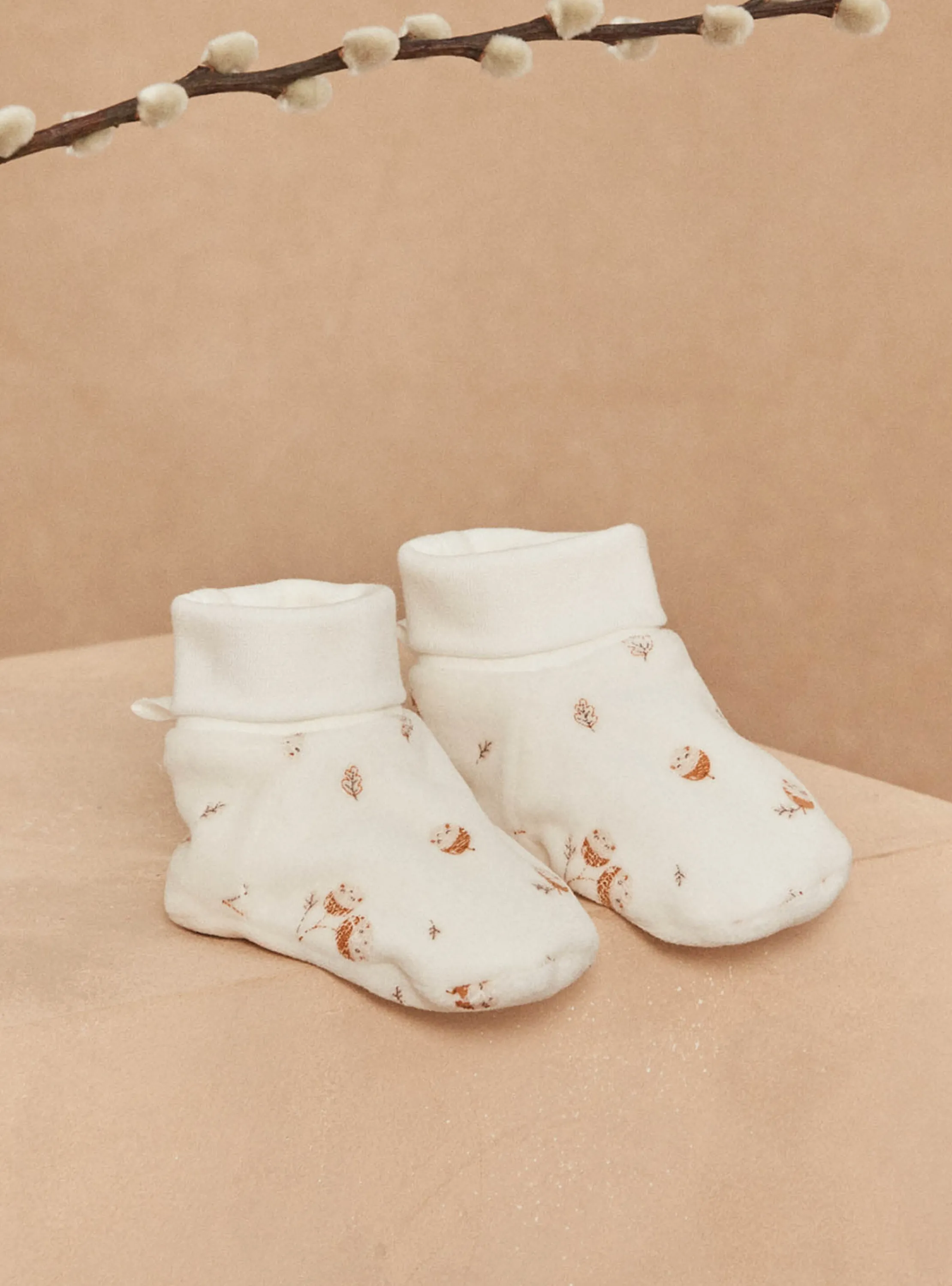 Sale Sergent Major Ecru velvet birth slippers