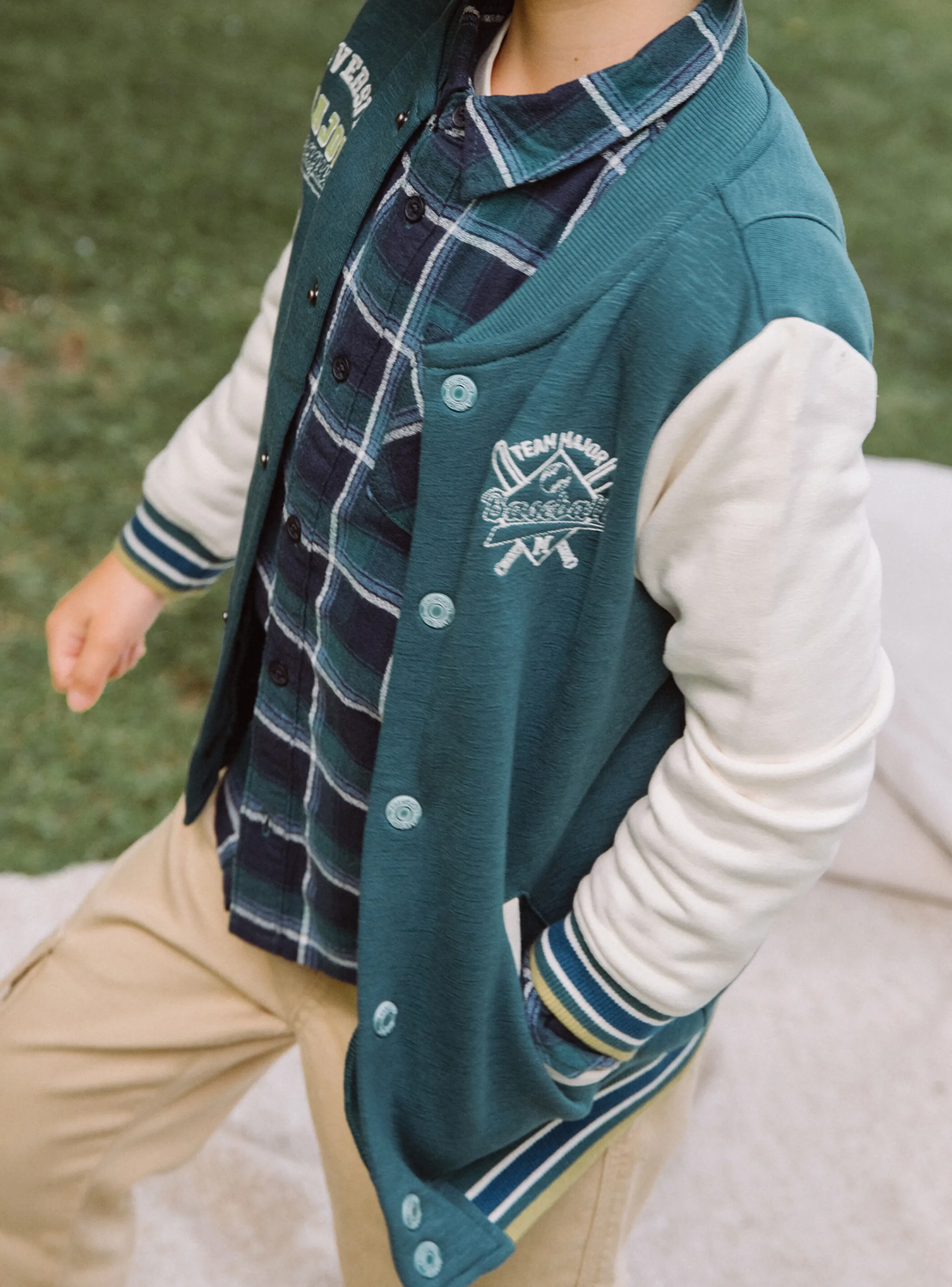 Clearance Sergent Major Emerald green and ecru teddy