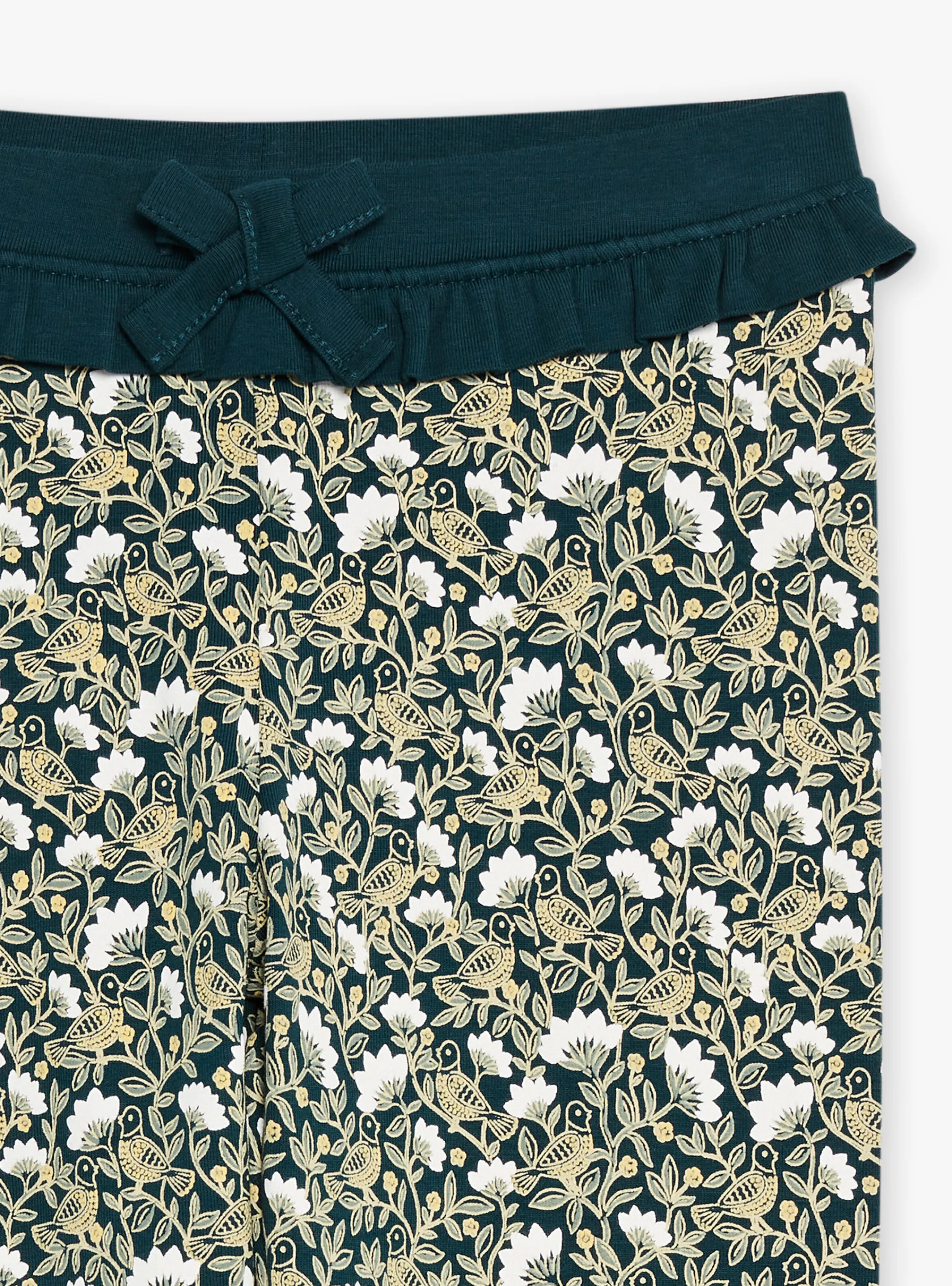 Clearance Sergent Major Emerald green and yellow floral-print leggings