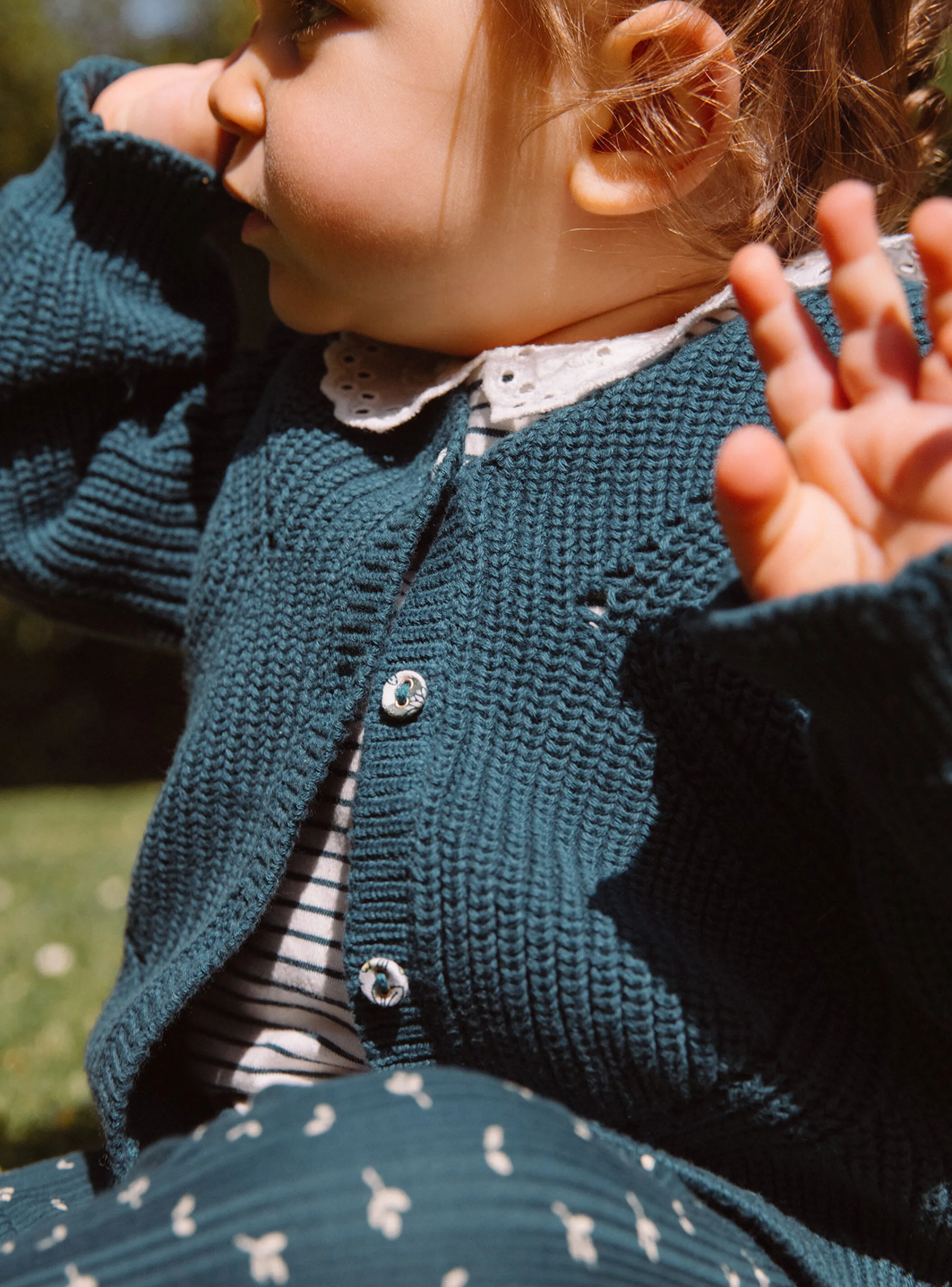 Sale Sergent Major Emerald green cardigan in fancy knit