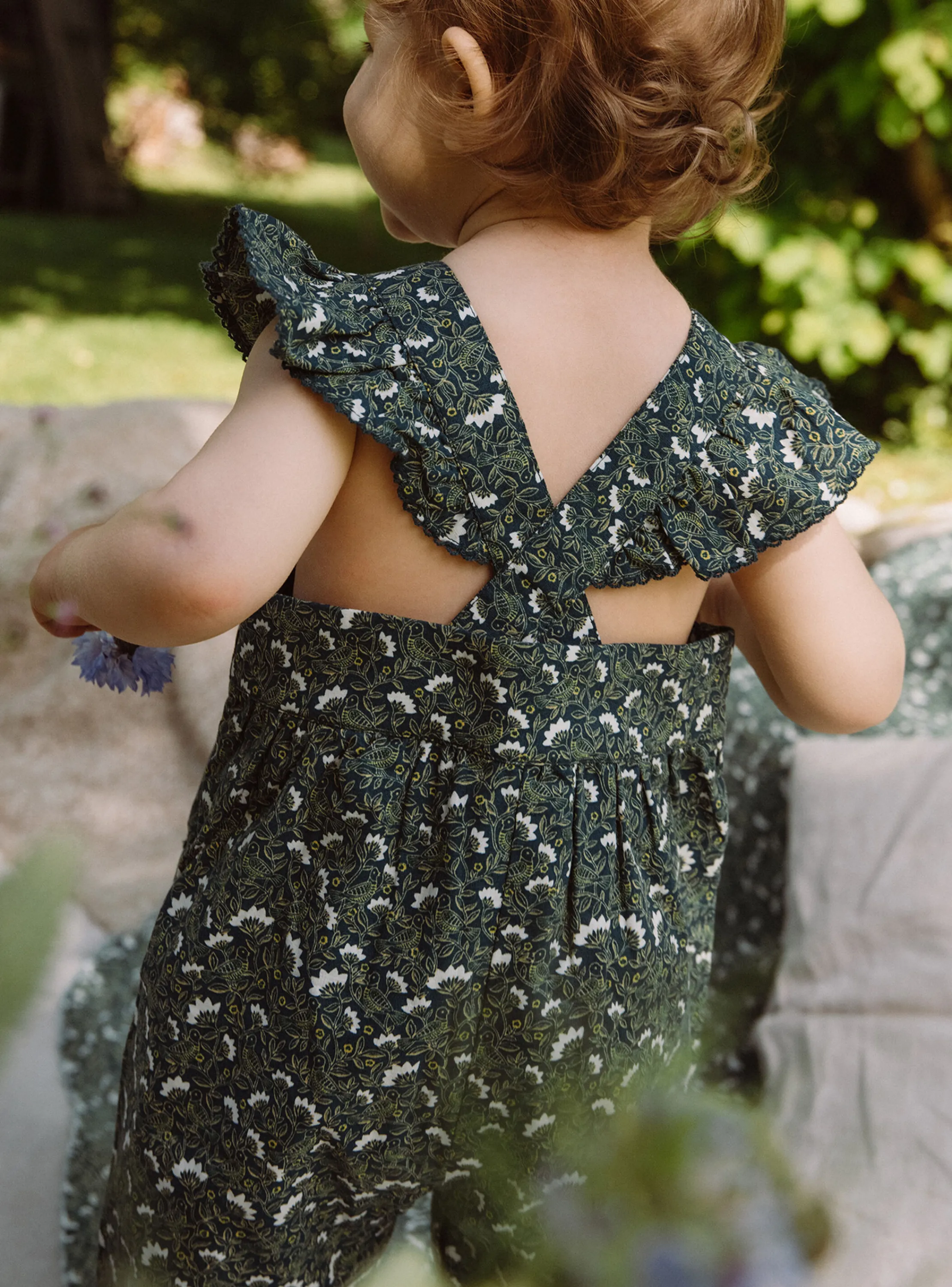 Hot Sergent Major Emerald green dungarees with floral print