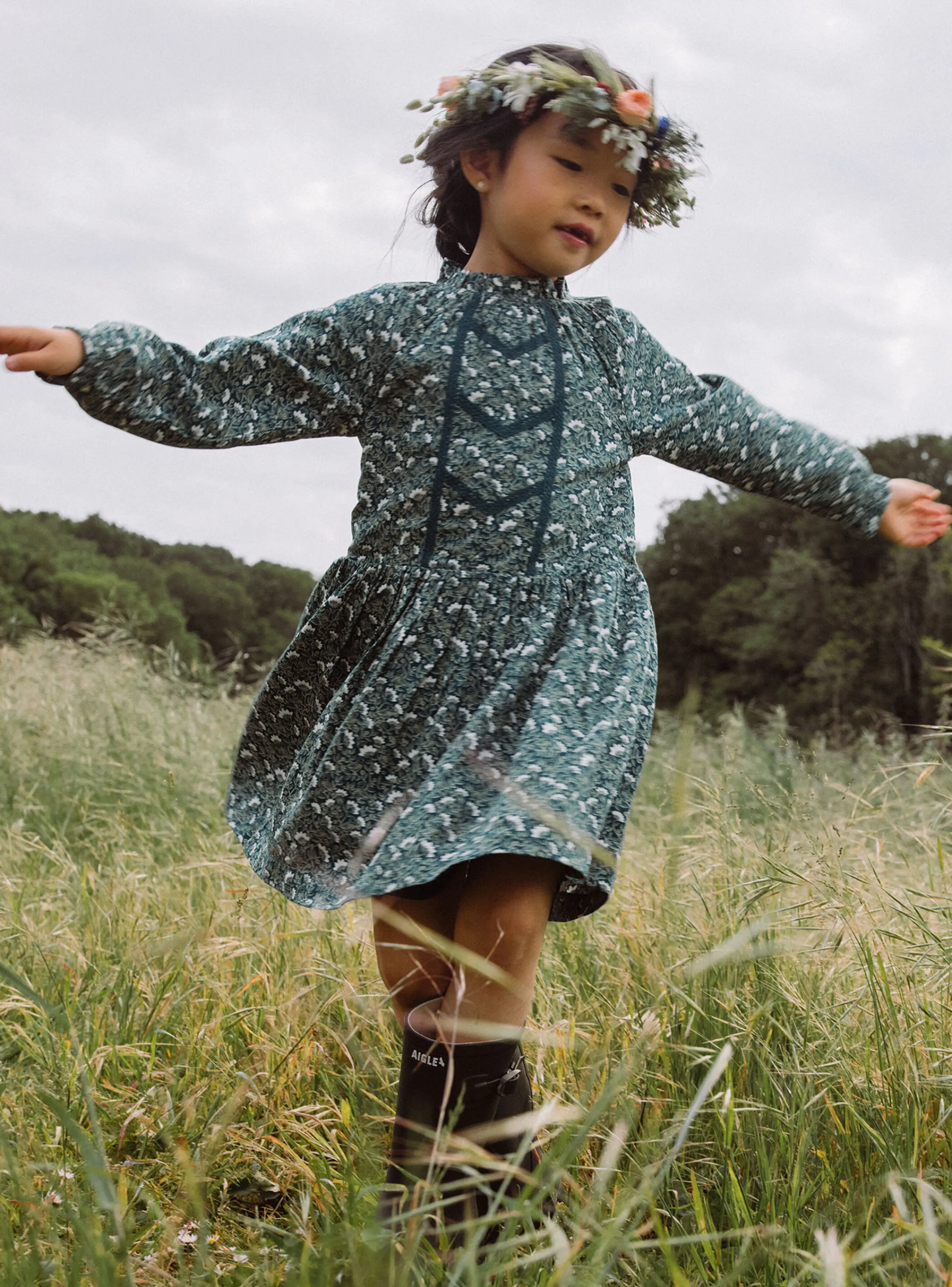Sale Sergent Major Emerald green floral print dress