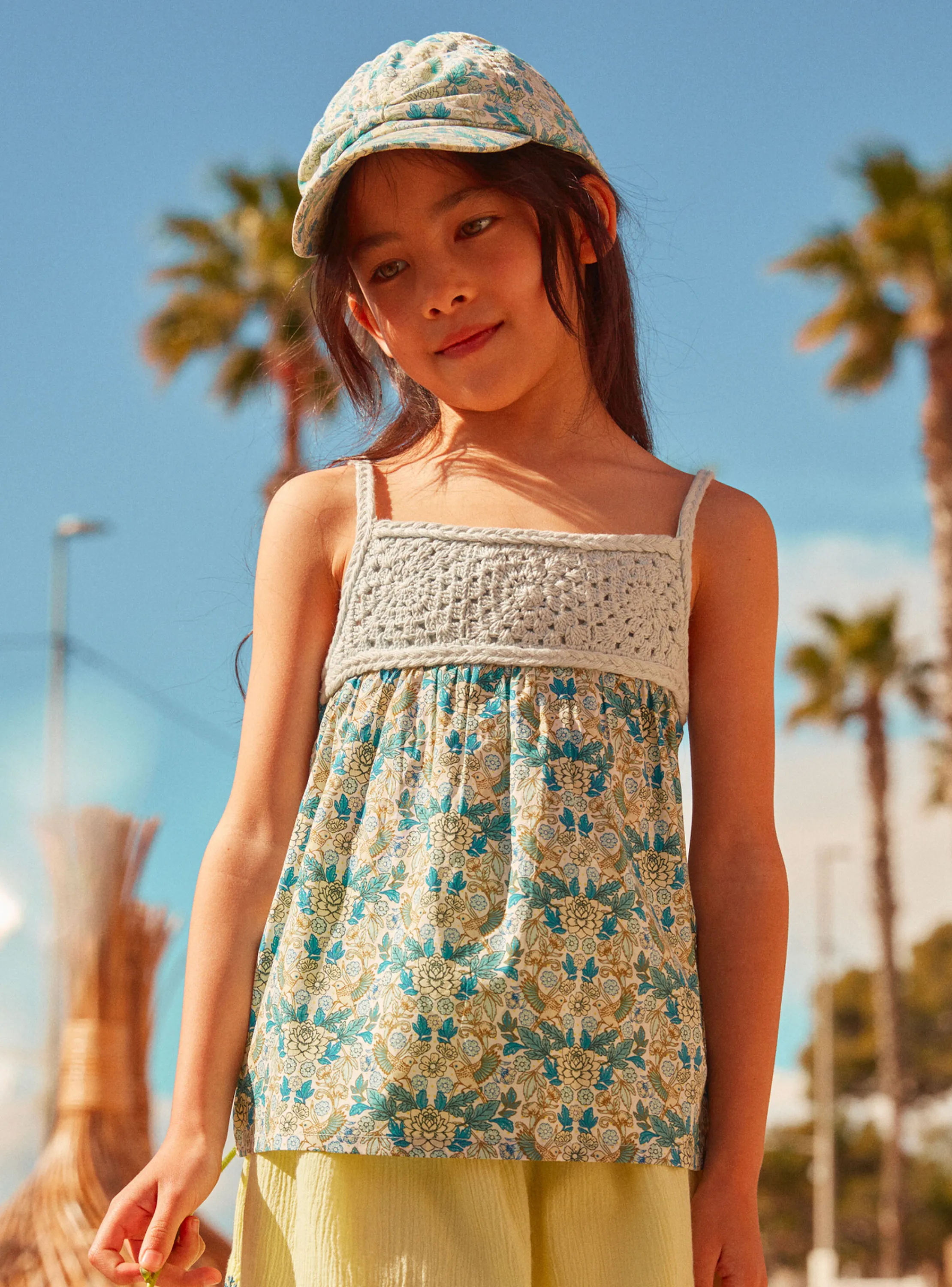 Best Sale Sergent Major Floral Lace Green Tank Top