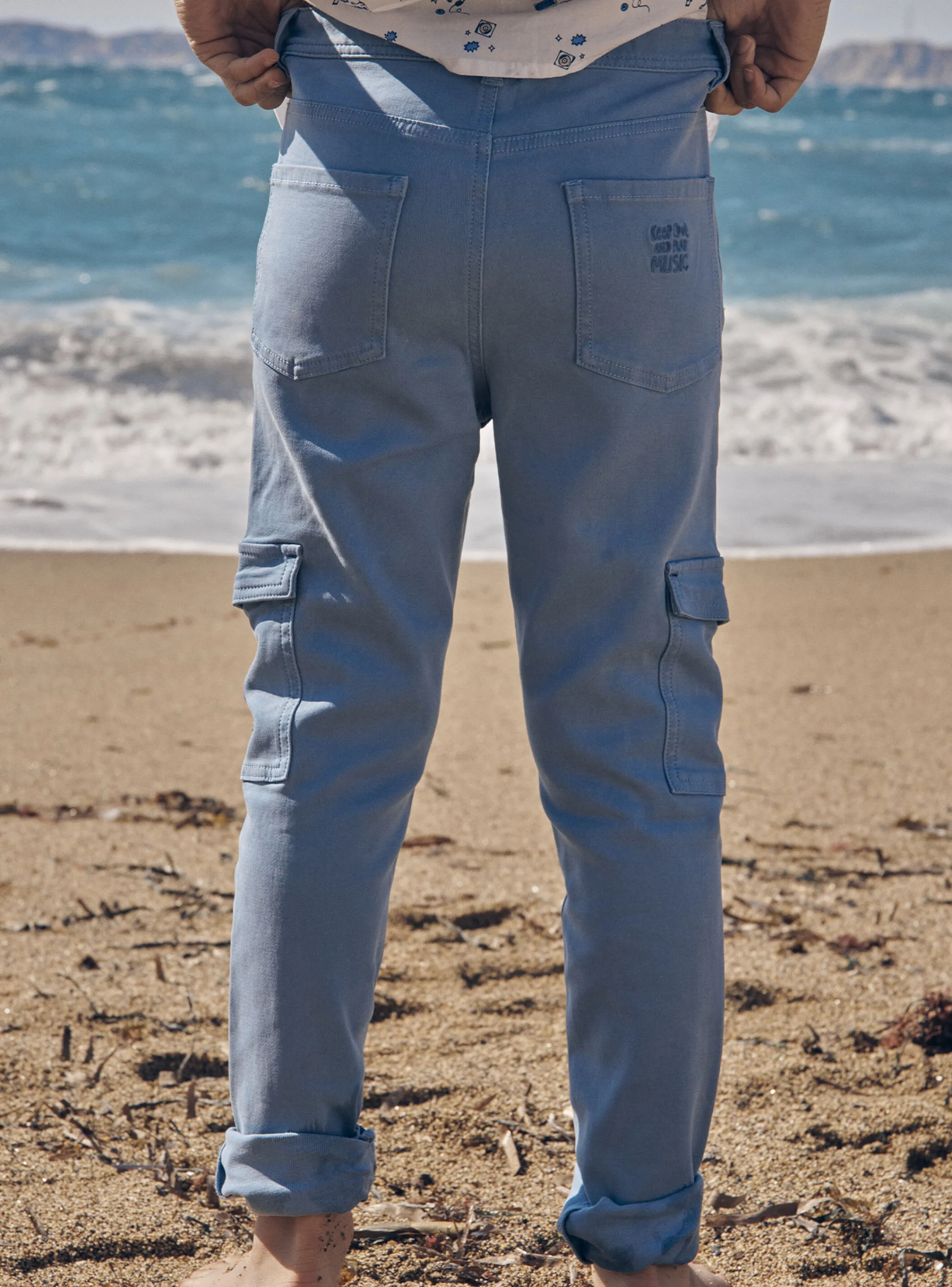 Hot Sergent Major Frosted blue slim-fit cargo pants