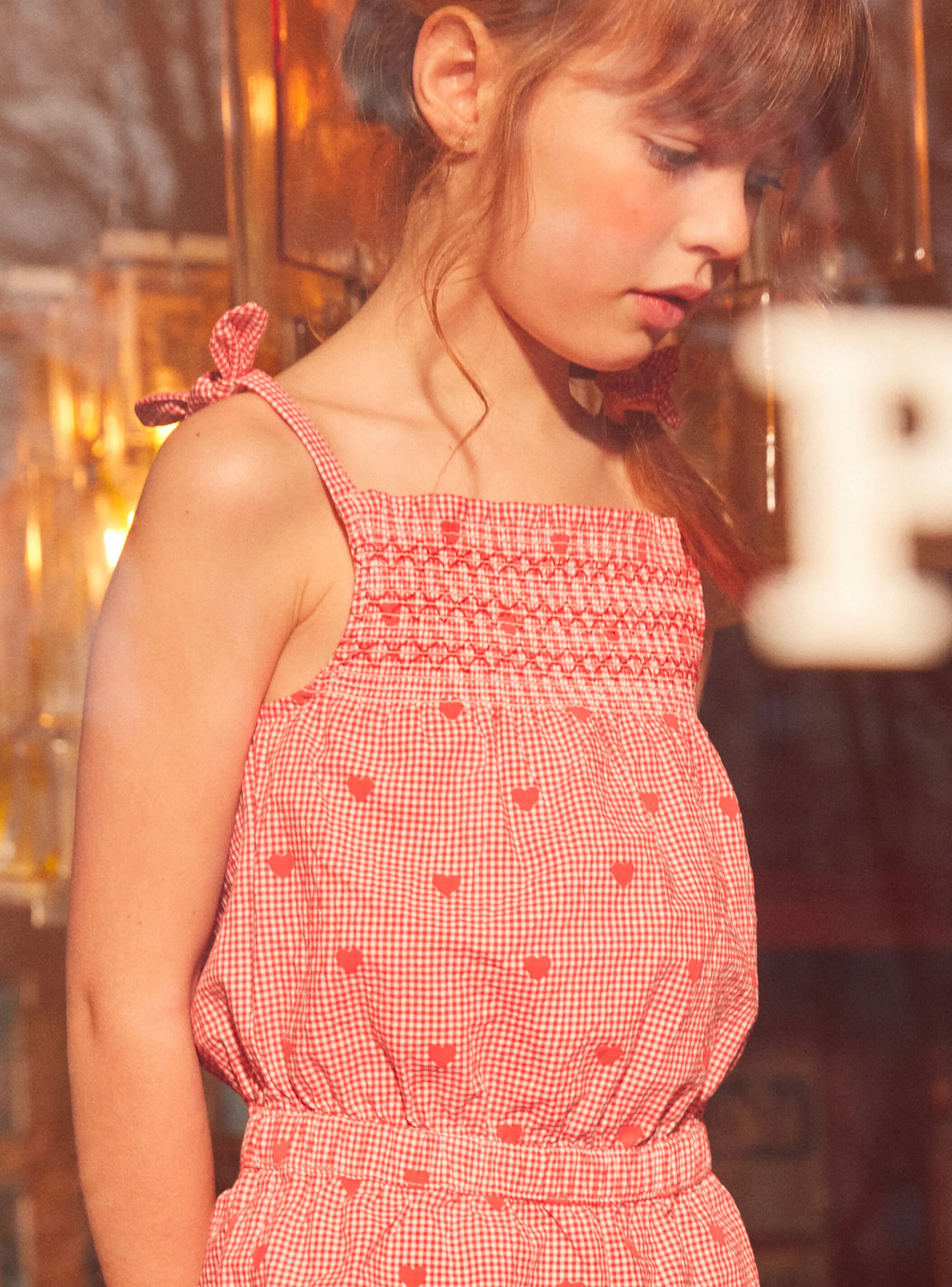 Hot Sergent Major Gingham Heart Playsuit
