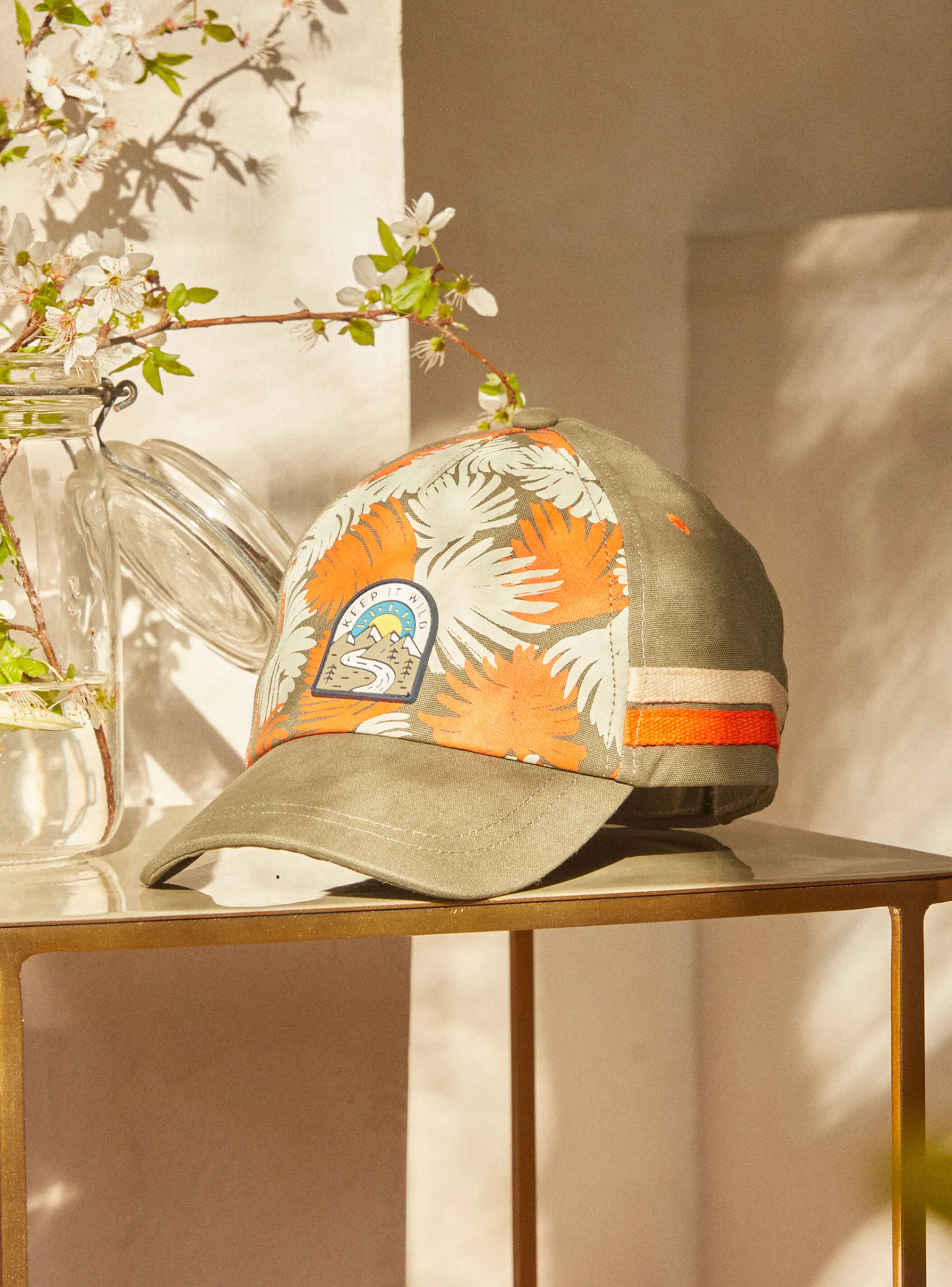 Sale Sergent Major Green printed cap