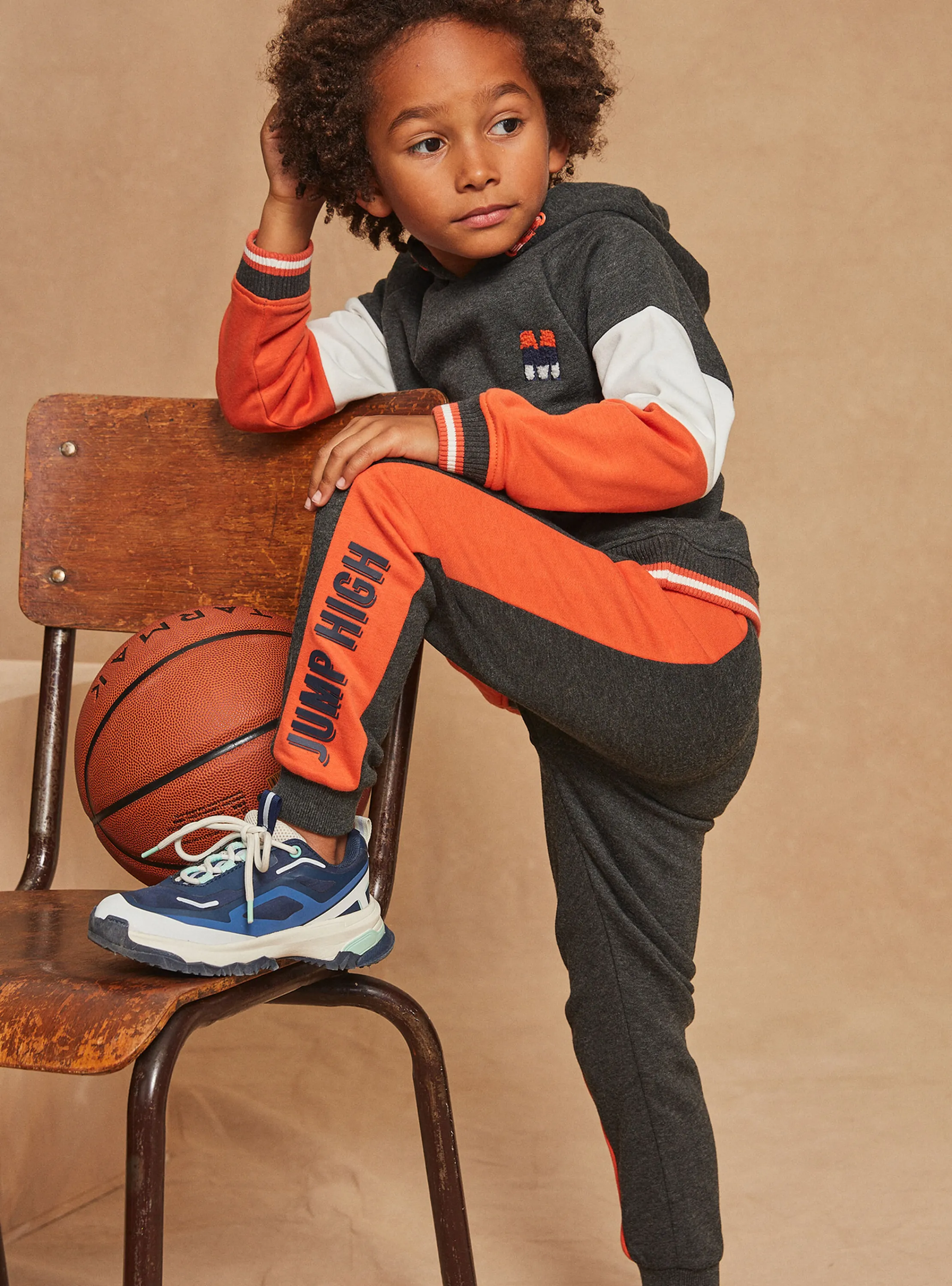 Hot Sergent Major Grey and orange jogging suit
