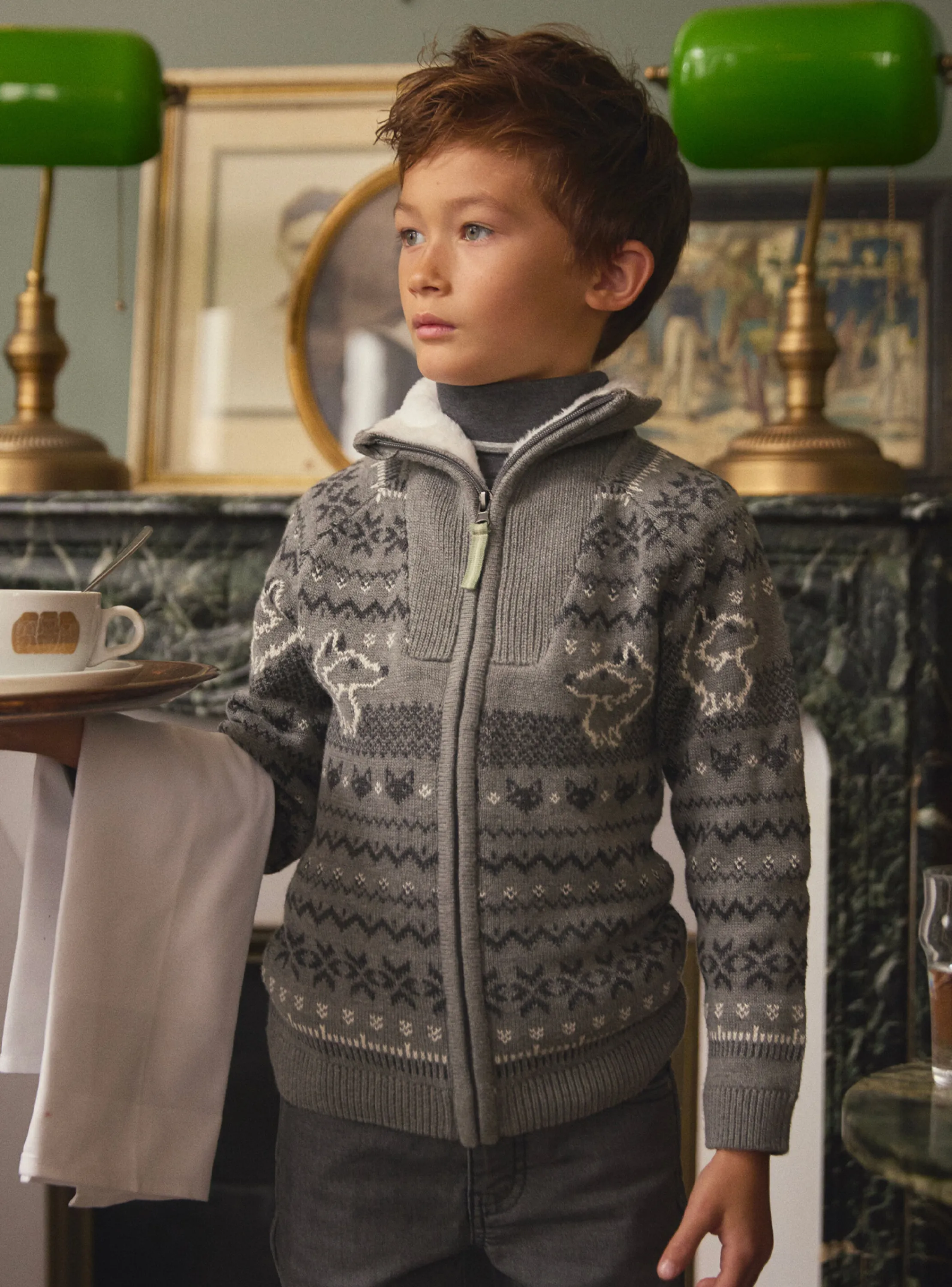 Online Sergent Major Grey KIDS CARDIGAN