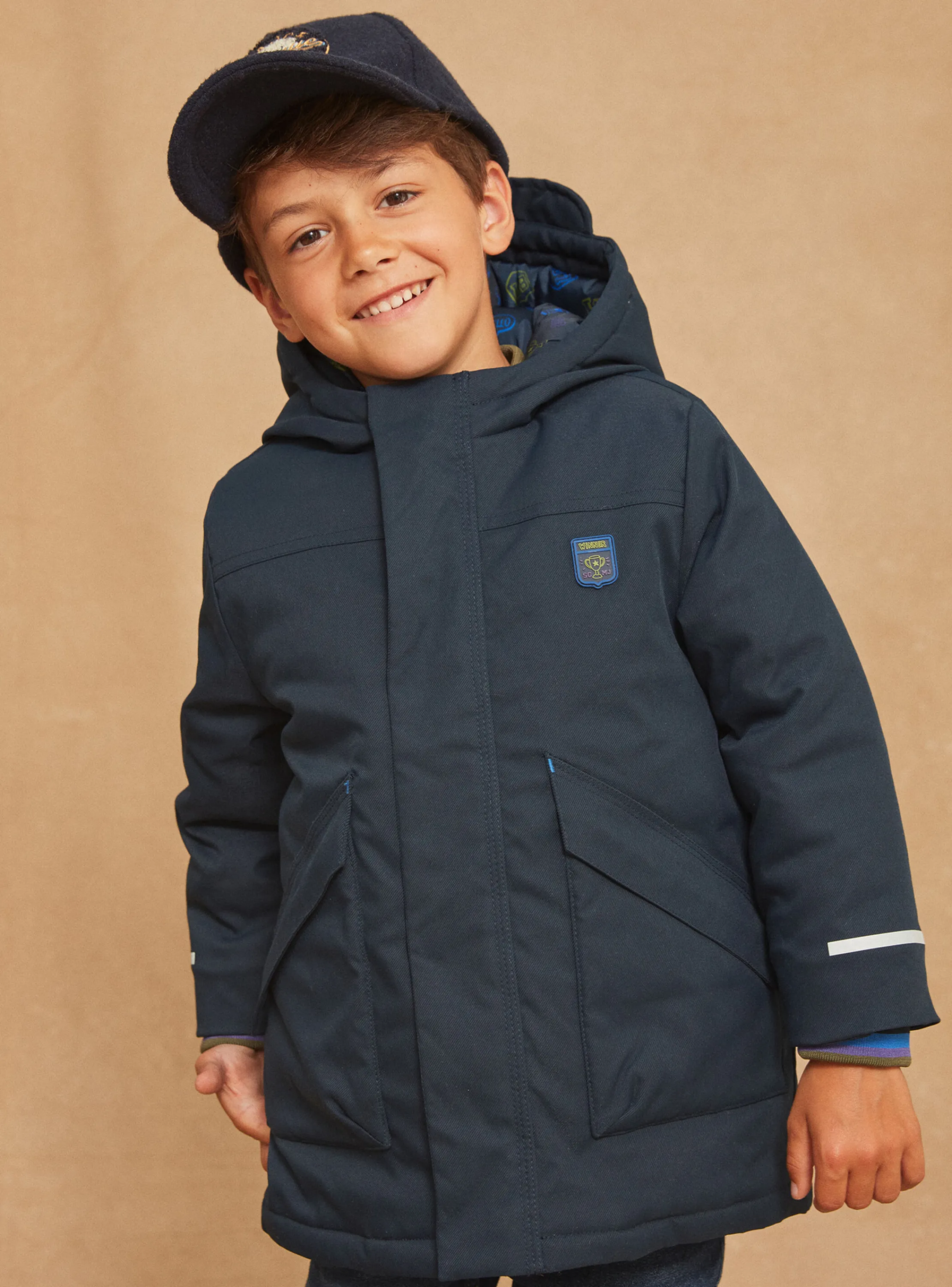 Sale Sergent Major 3 in 1 waterproof parka navy blue with hood