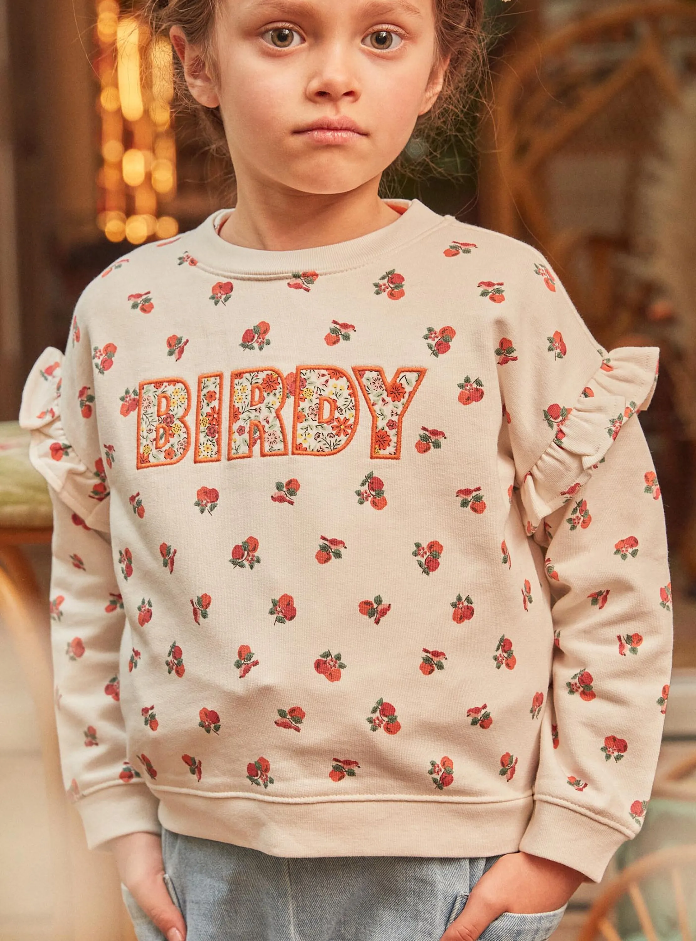Best Sergent Major Ivory sweatshirt with fruit print